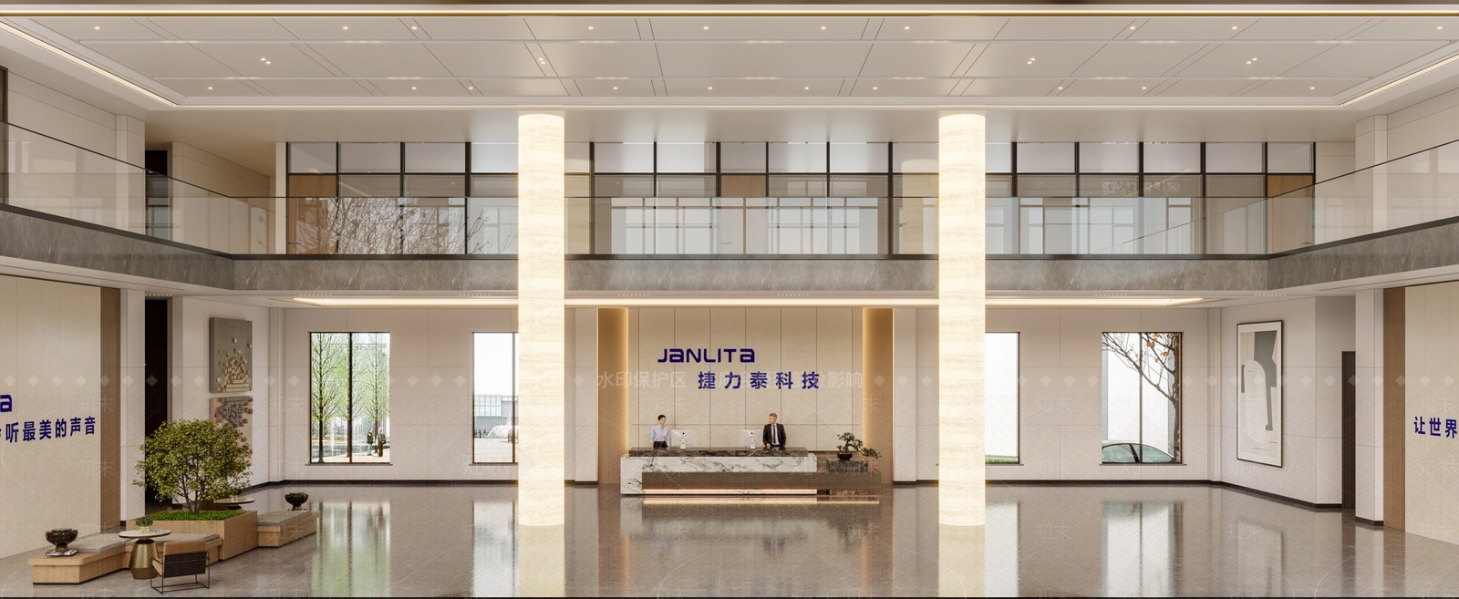 现代风格办公室大厅3D模型下载【ID:1162186517】