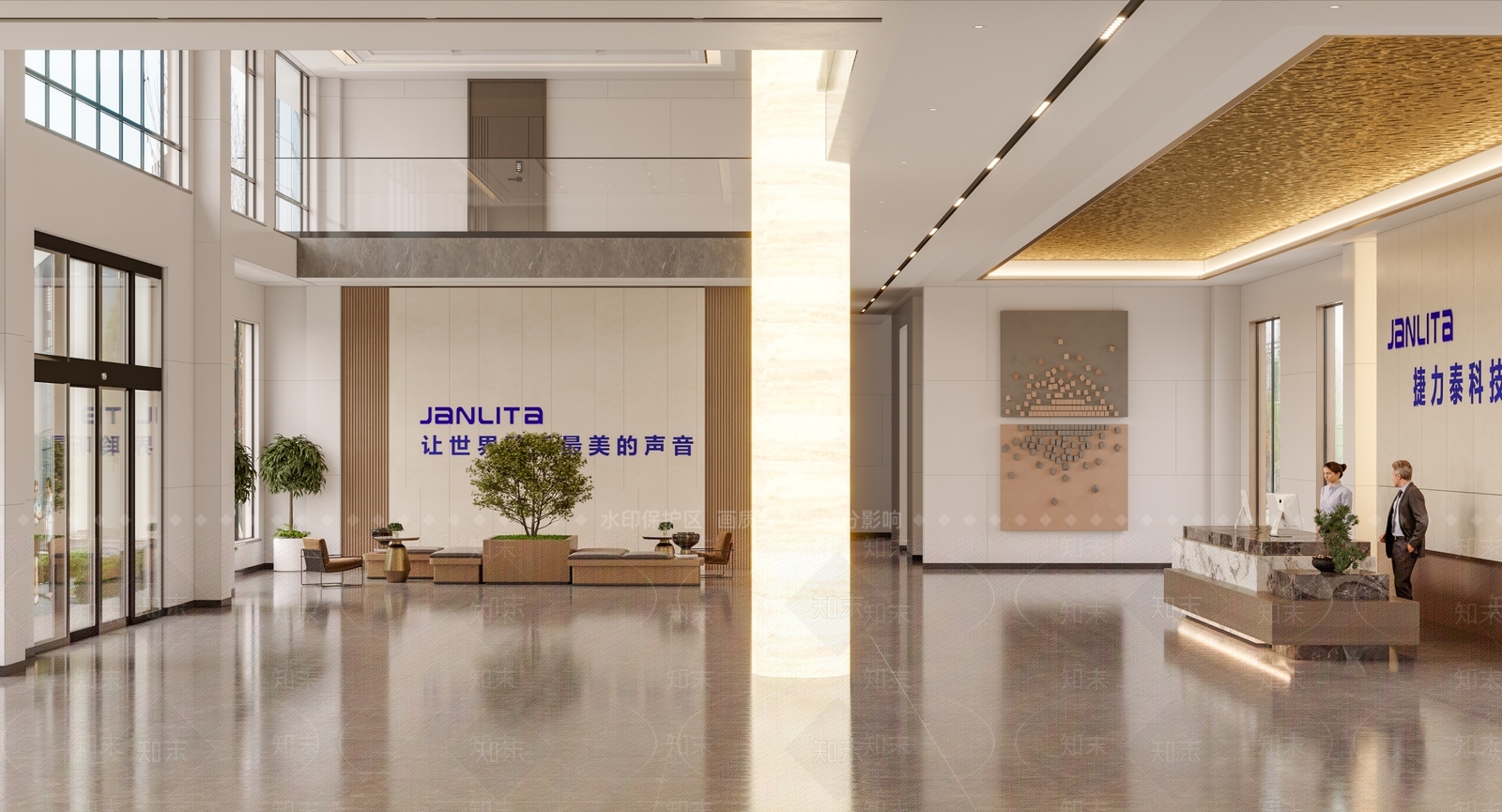 现代风格办公室大厅3D模型下载【ID:1162186517】