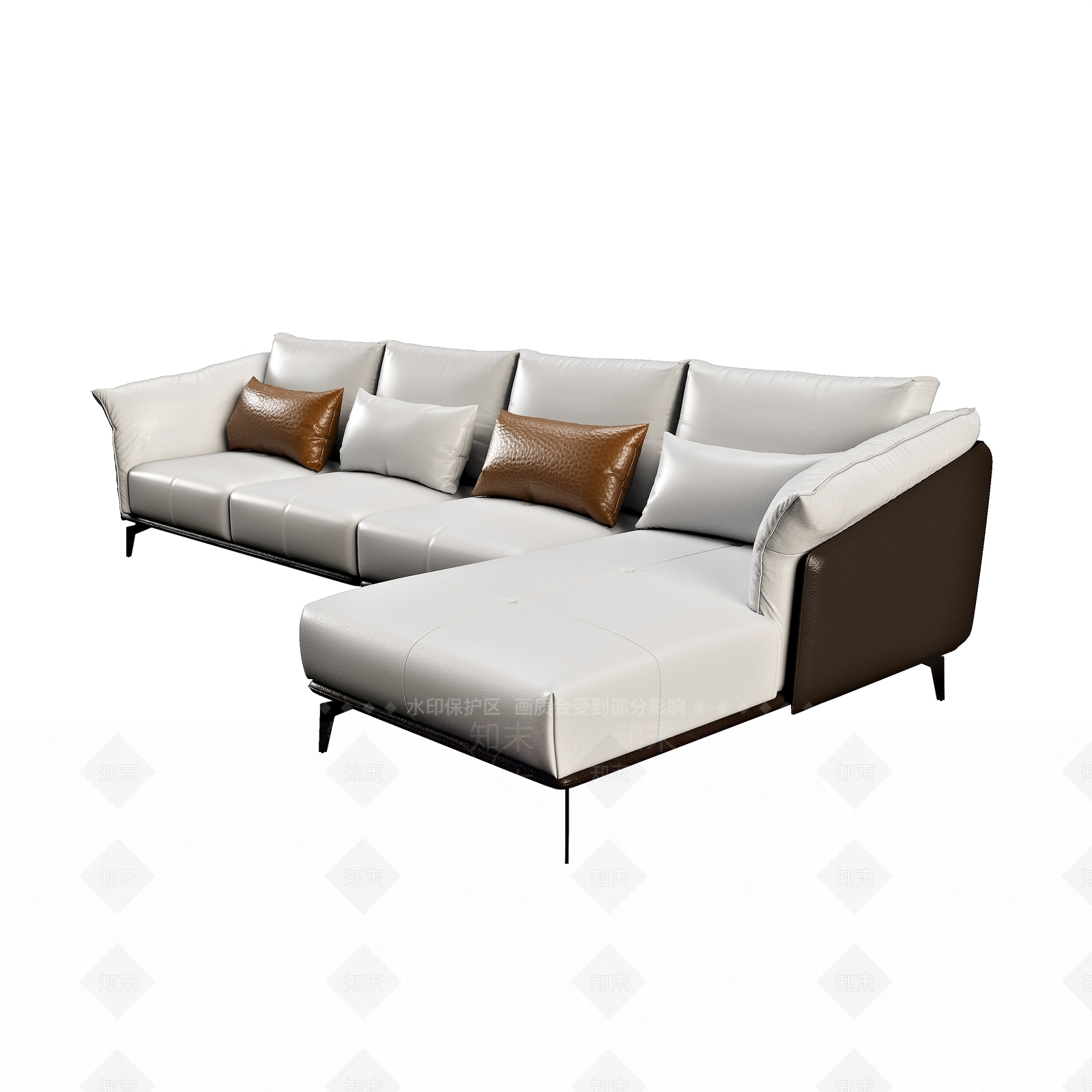 皮革多人沙发3D模型下载【ID:1162190515】