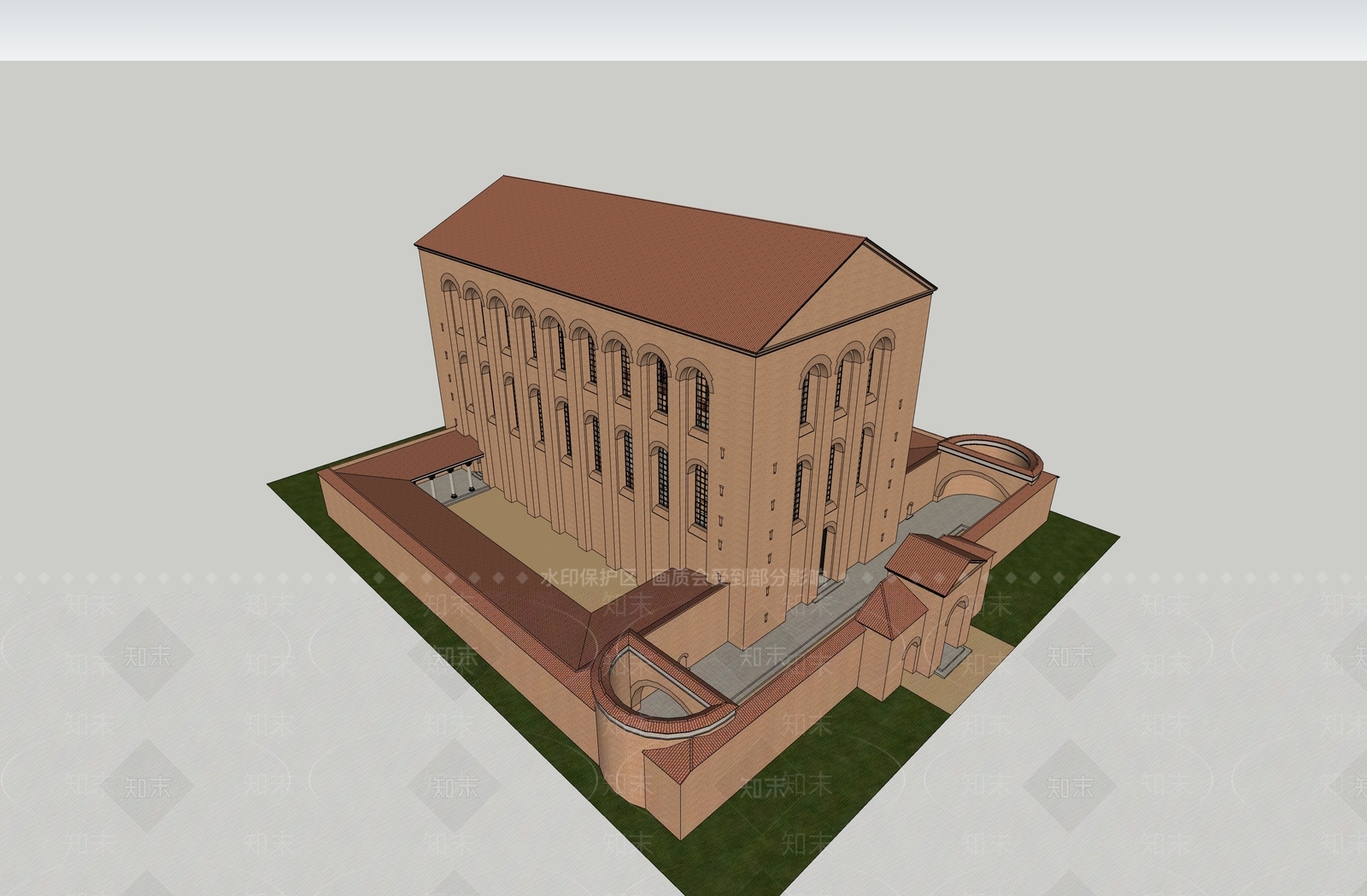 03欧洲古建筑教堂basilicaSU模型下载【ID:1162190788】