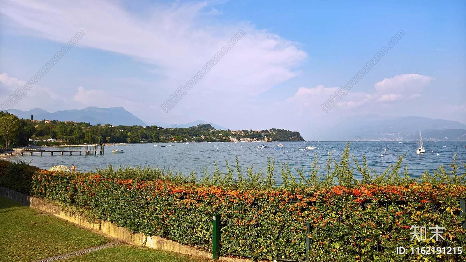 多云的蓝色天空湖面海面景观风景贴图下载【ID:1162191215】