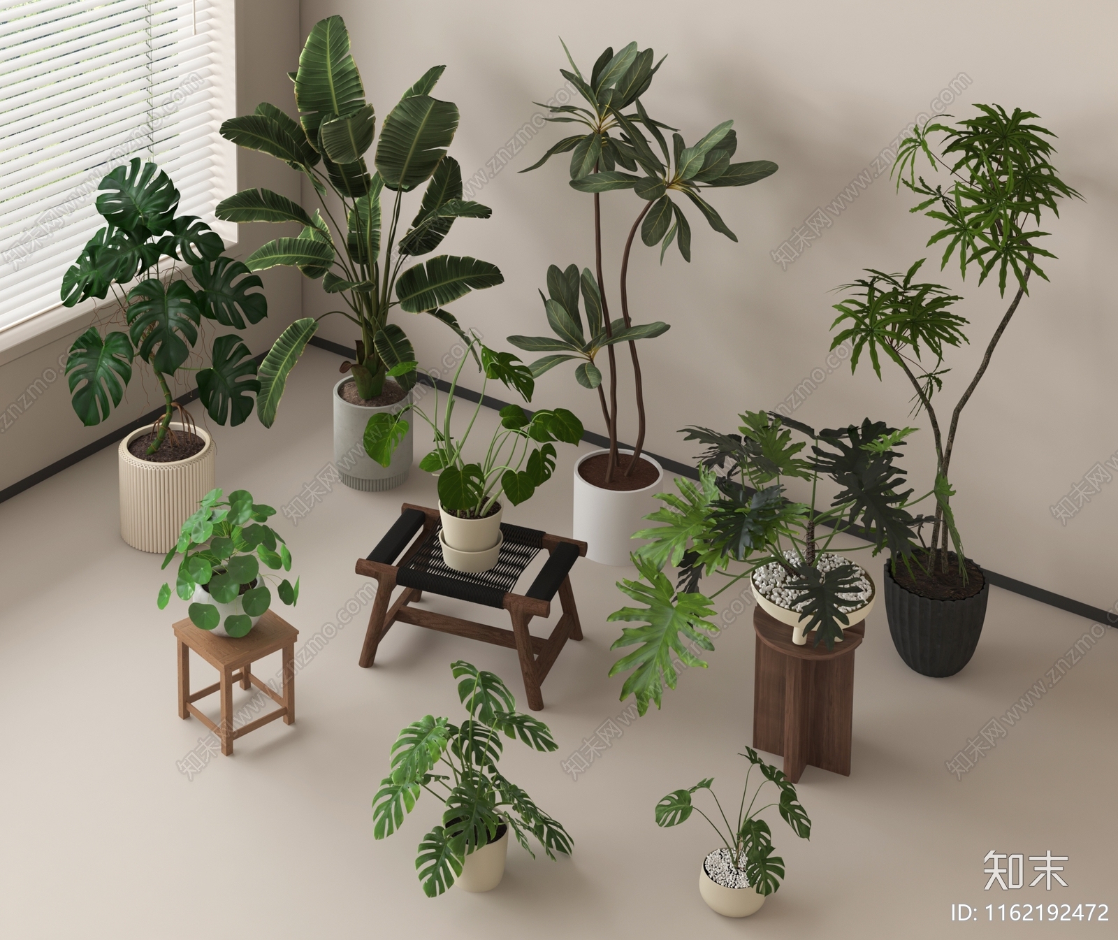 绿植盆栽3D模型下载【ID:1162192472】