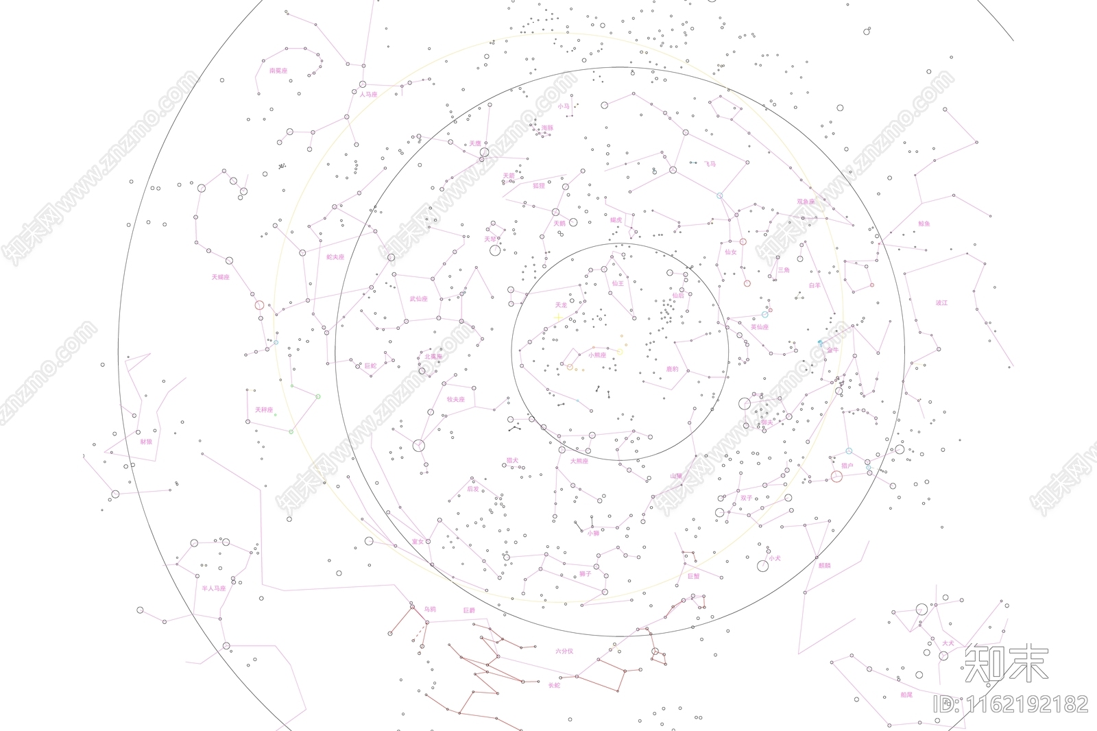 全球通用星座北天星图星空施工图下载【ID:1162192182】