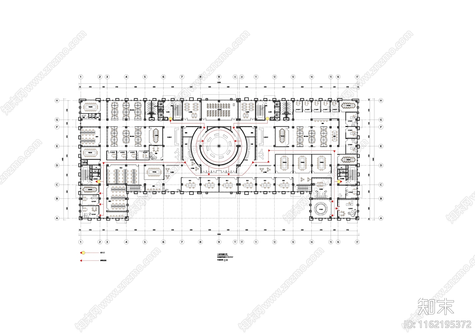 办公展厅平面布置cad施工图下载【ID:1162195372】