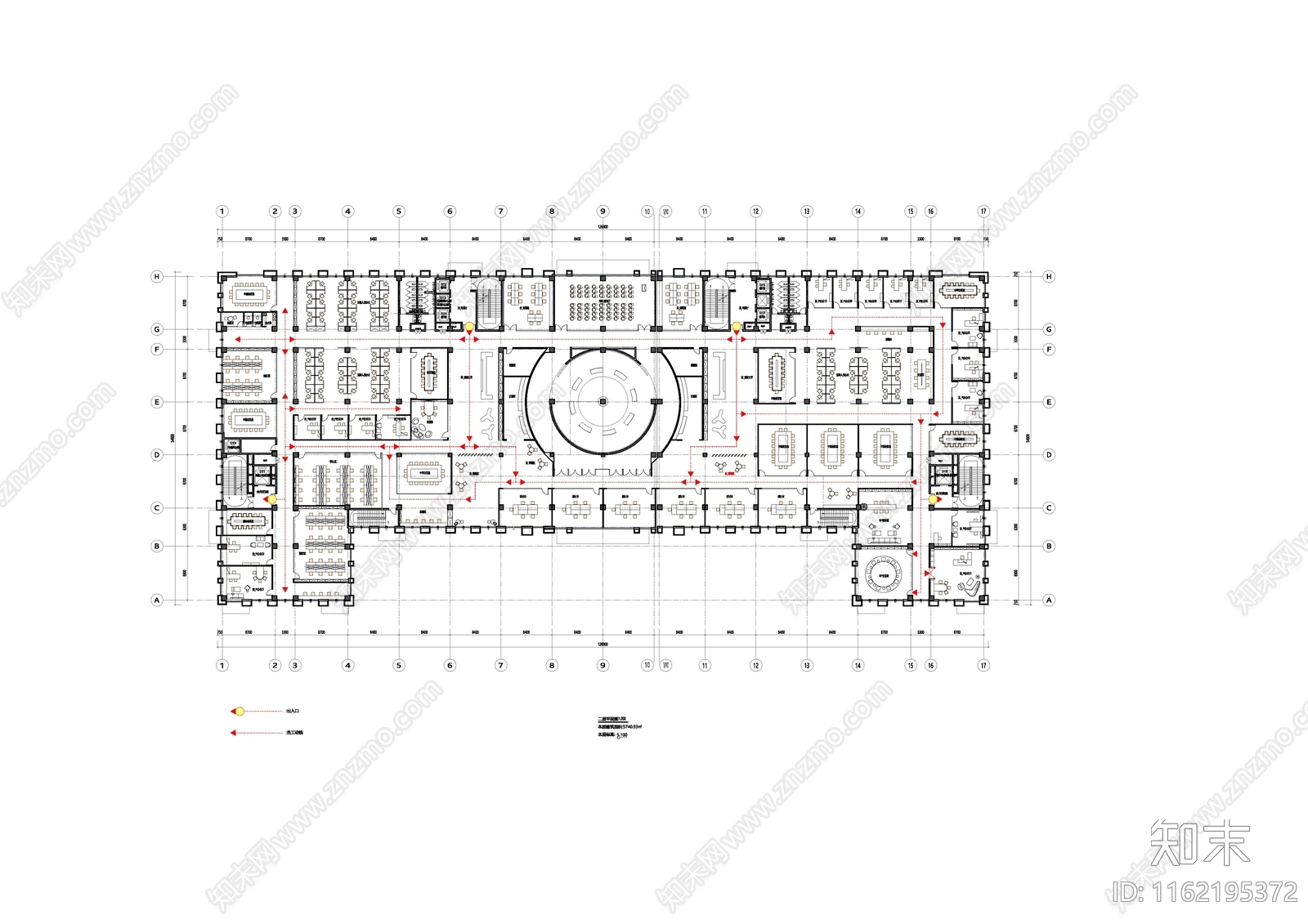 办公展厅平面布置cad施工图下载【ID:1162195372】