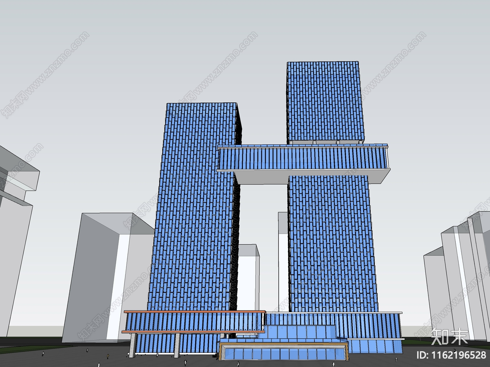 现代商业办公综合体建筑SU模型下载【ID:1162196528】