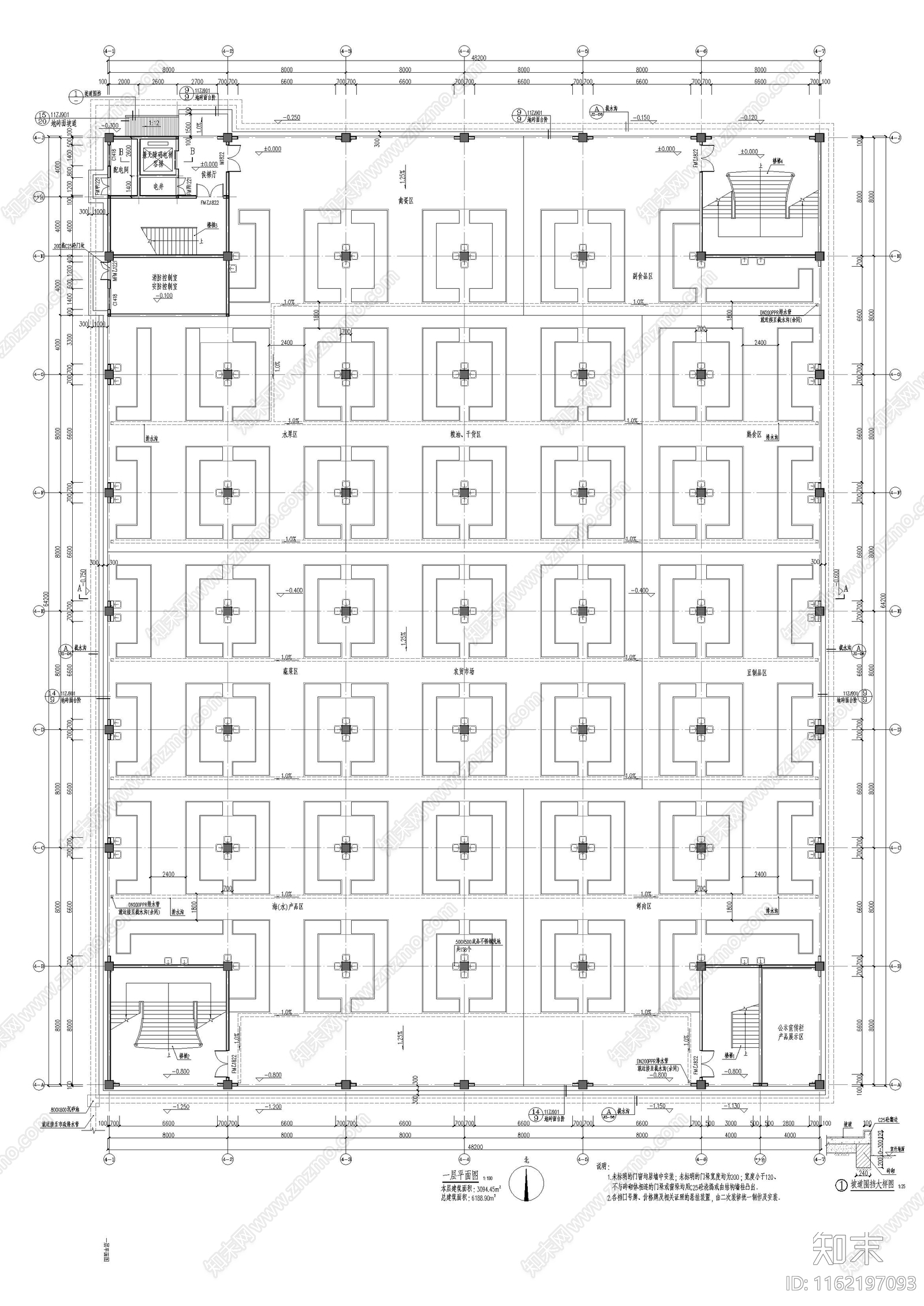 农贸市场大棚建施图施工图下载【ID:1162197093】