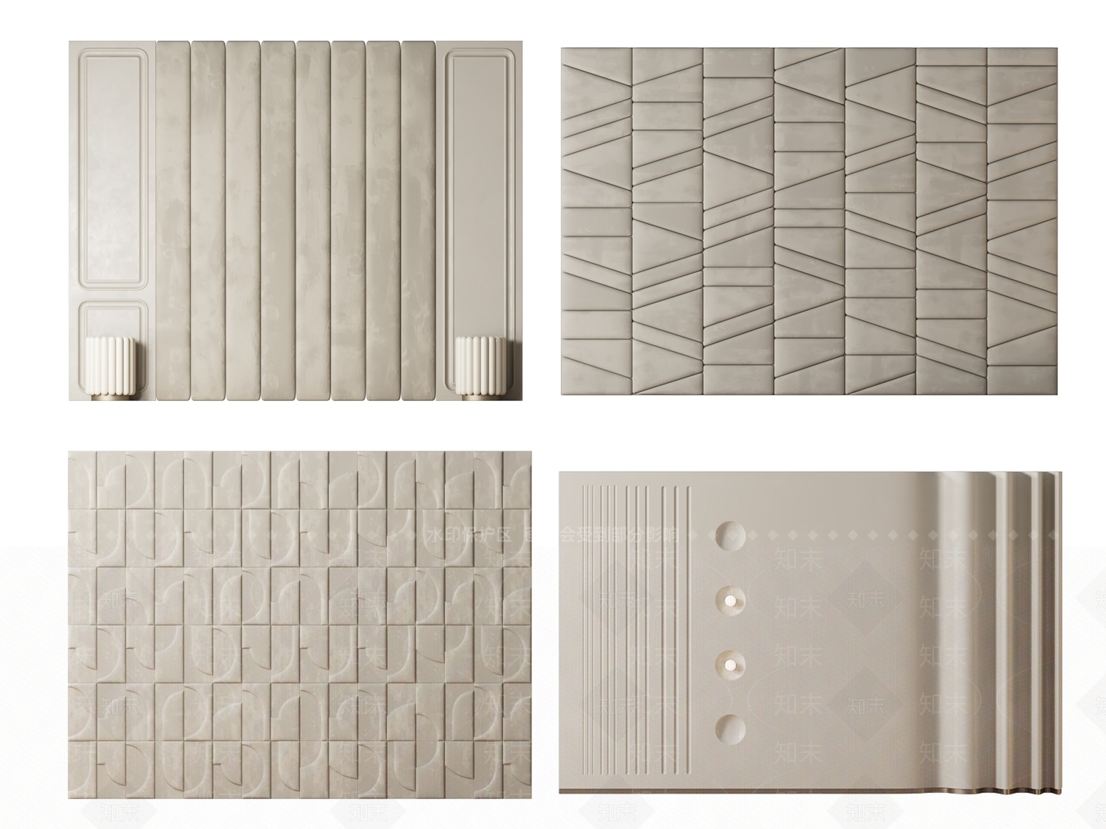 现代卧室背景墙3D模型下载【ID:1162197237】