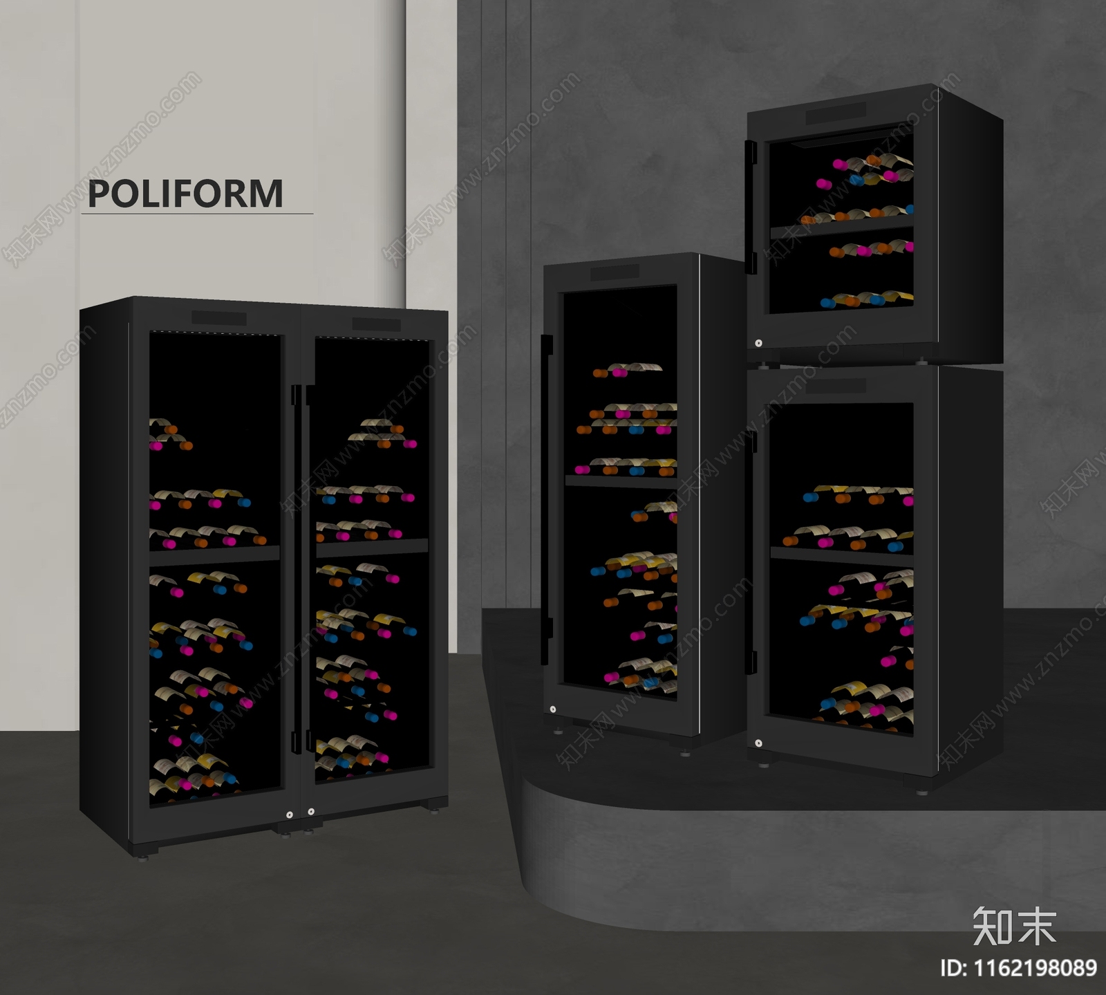 现代红酒柜SU模型下载【ID:1162198089】