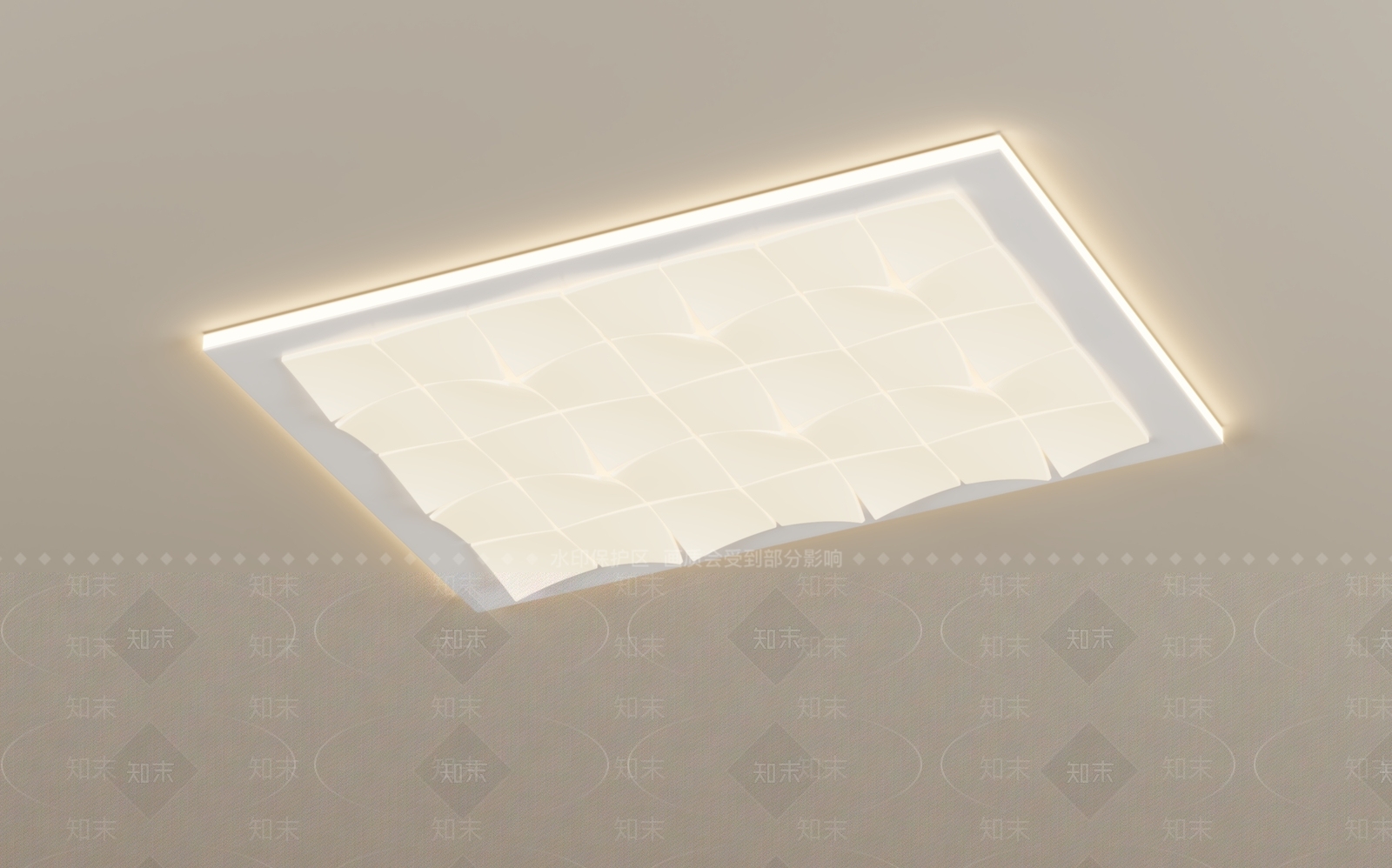奶油风吸顶灯3D模型下载【ID:1162200275】