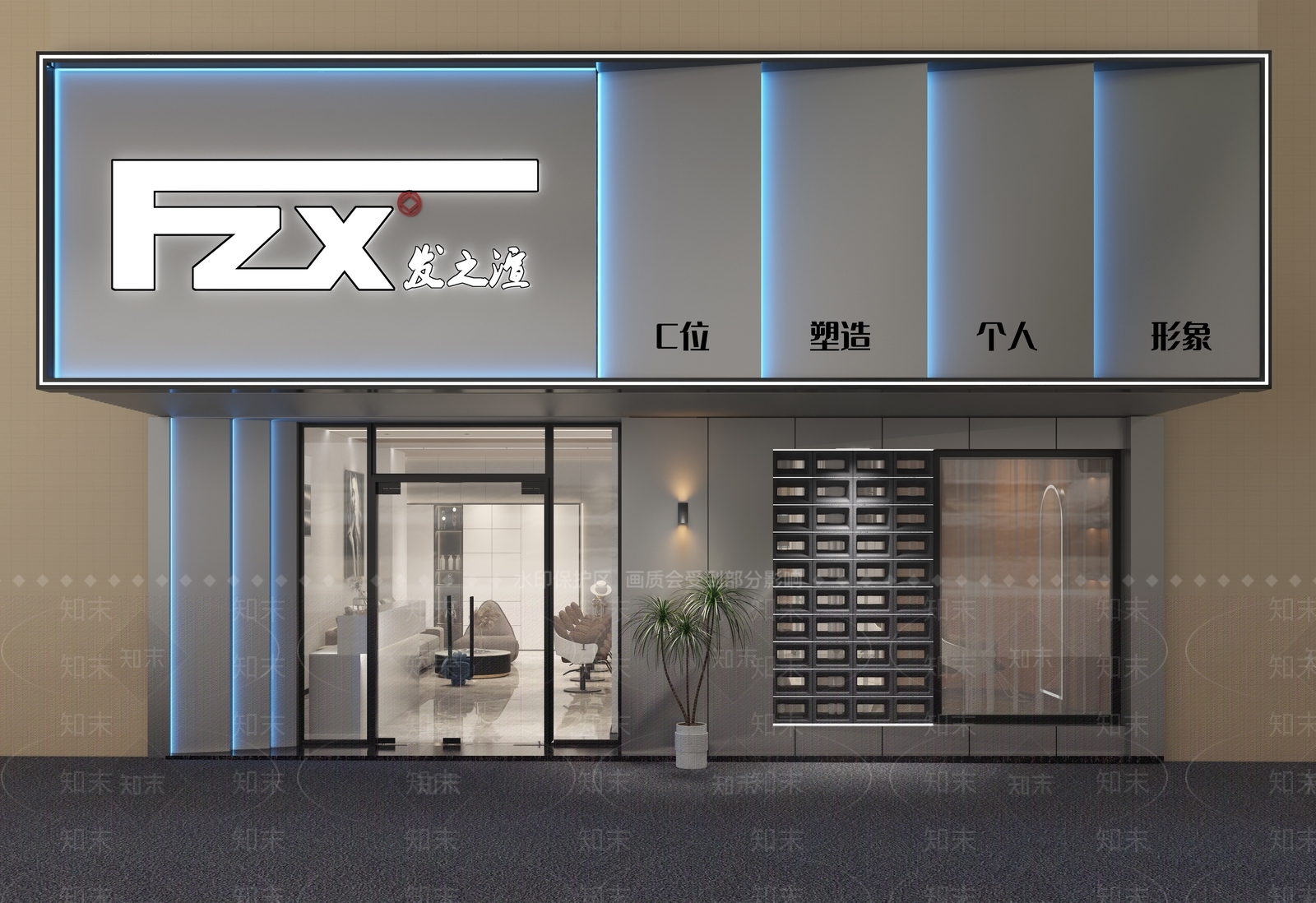 店面门头3D模型下载【ID:1162201525】