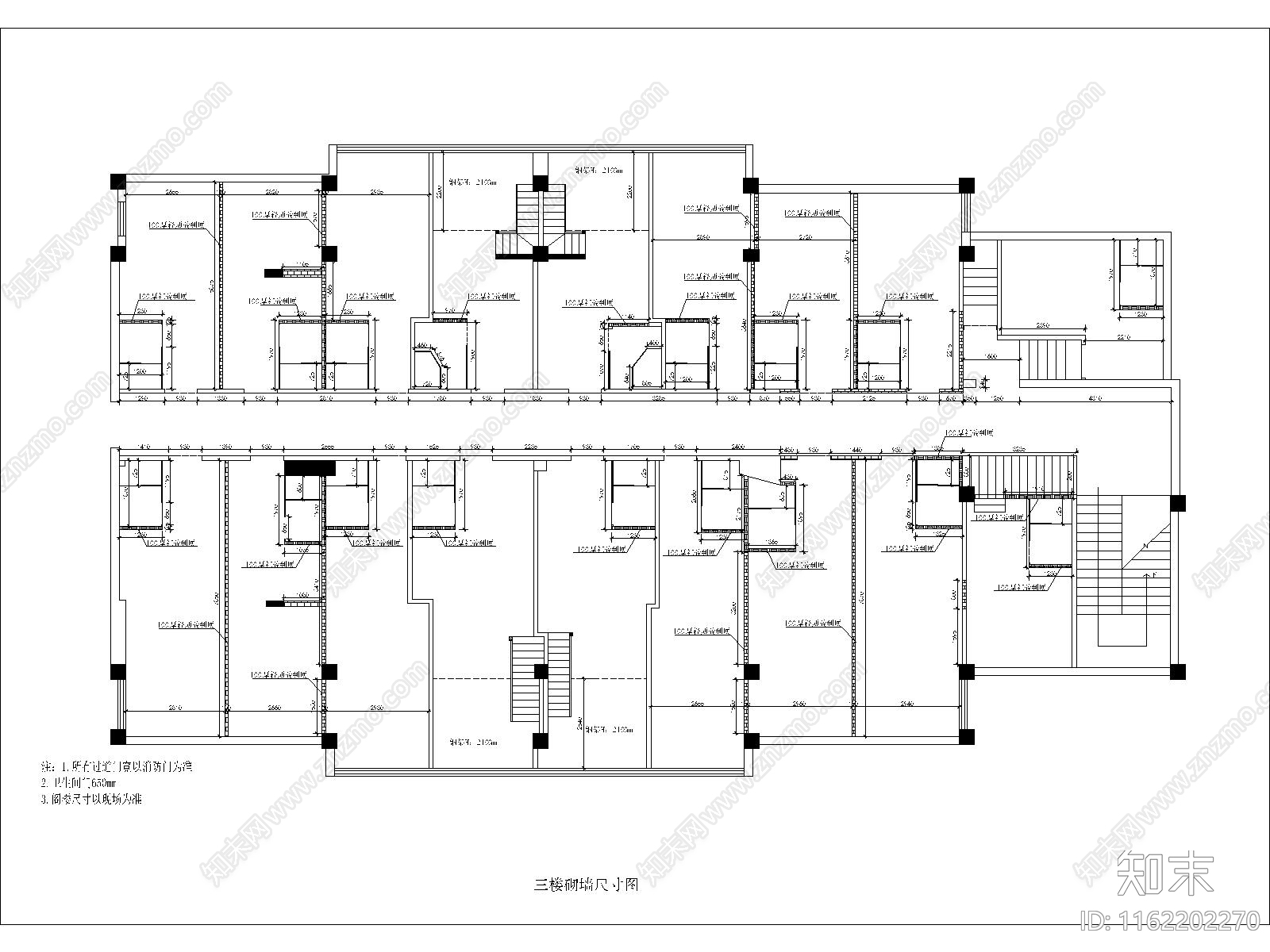 500平公寓平面布置图装施工图下载【ID:1162202270】