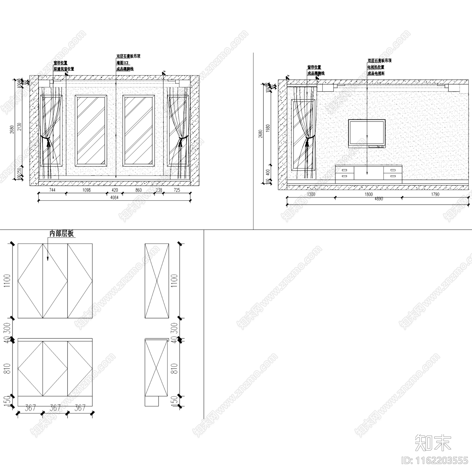 美式简约嘉宝花园复式跃层室内家装cad施工图下载【ID:1162203555】