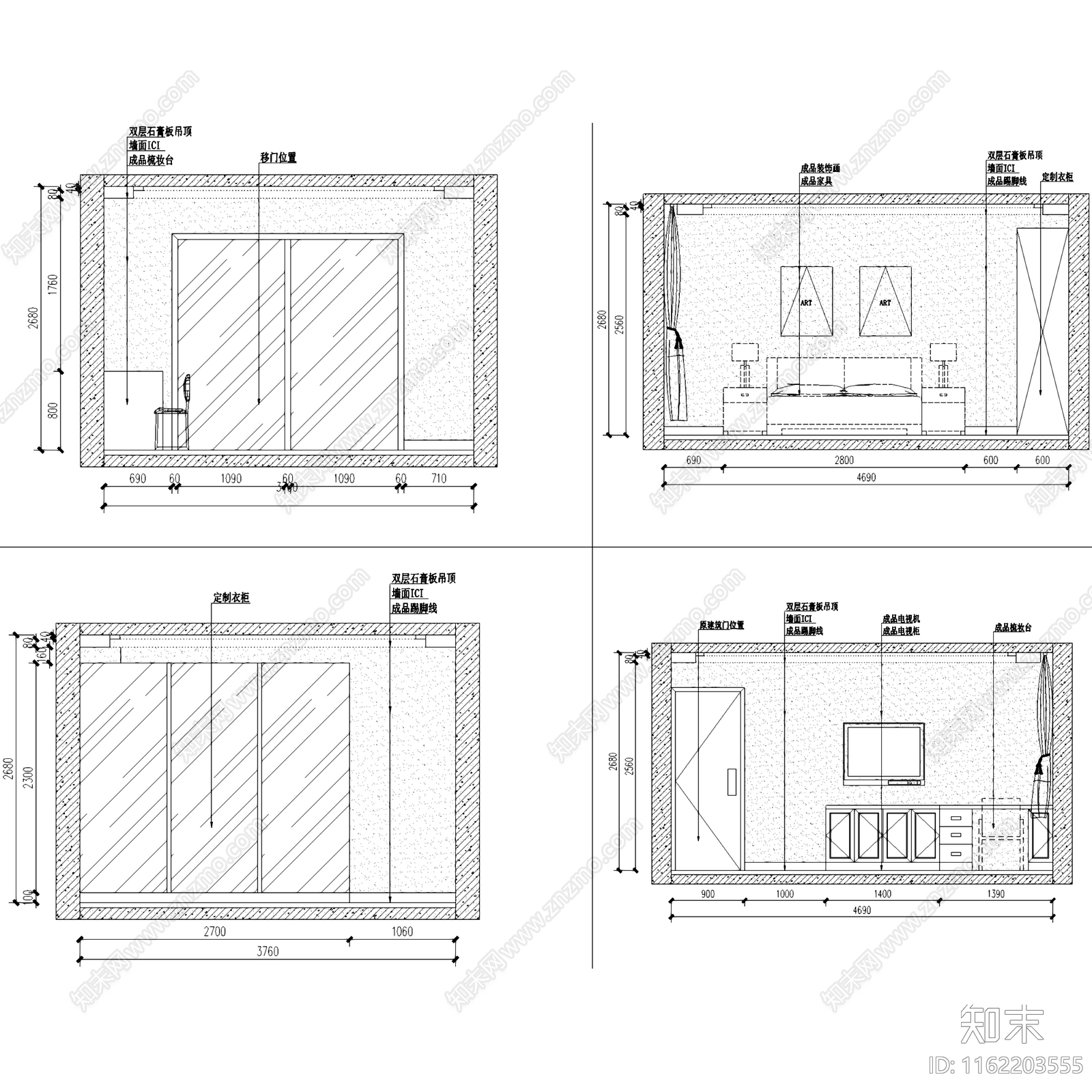 美式简约嘉宝花园复式跃层室内家装cad施工图下载【ID:1162203555】