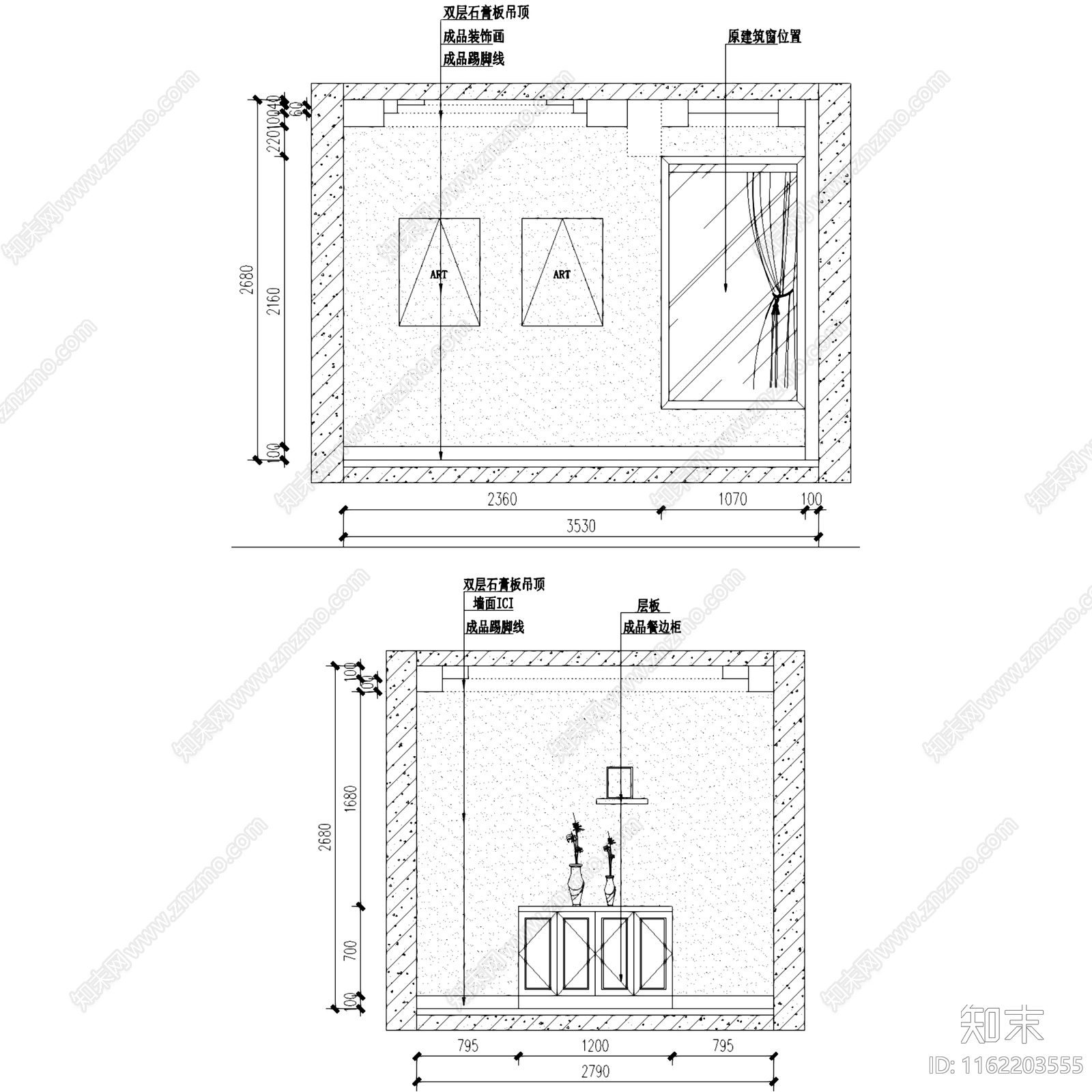 美式简约嘉宝花园复式跃层室内家装cad施工图下载【ID:1162203555】