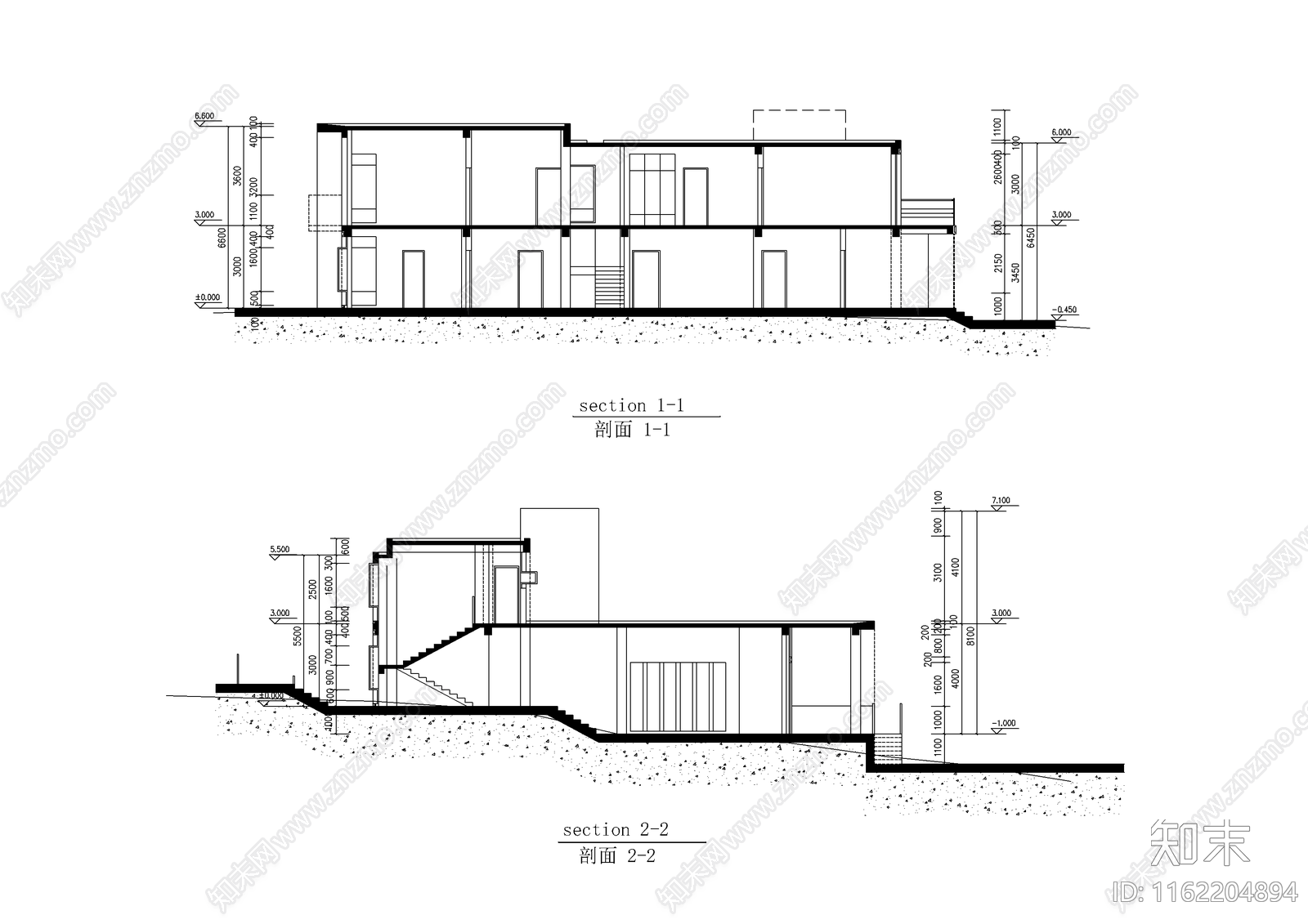 别墅结构建筑设计cad施工图下载【ID:1162204894】