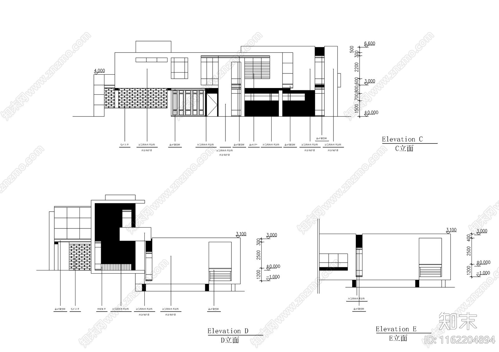 别墅结构建筑设计cad施工图下载【ID:1162204894】