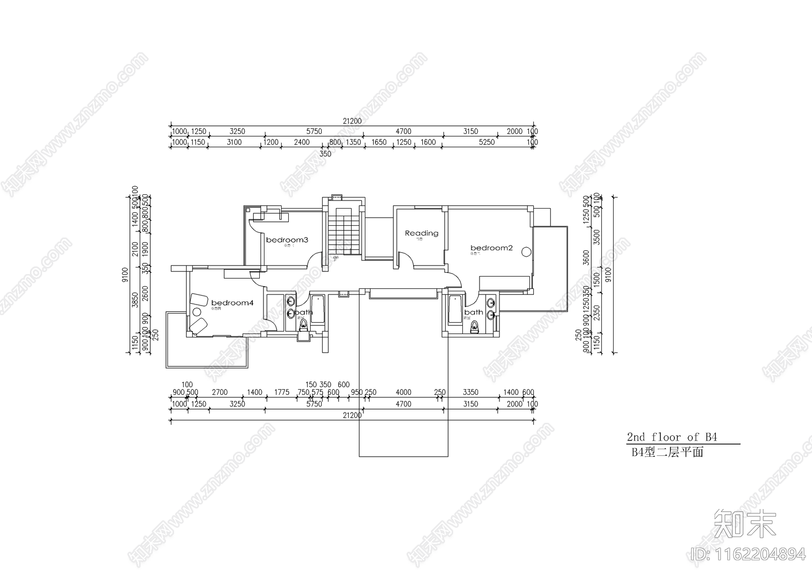 别墅结构建筑设计cad施工图下载【ID:1162204894】