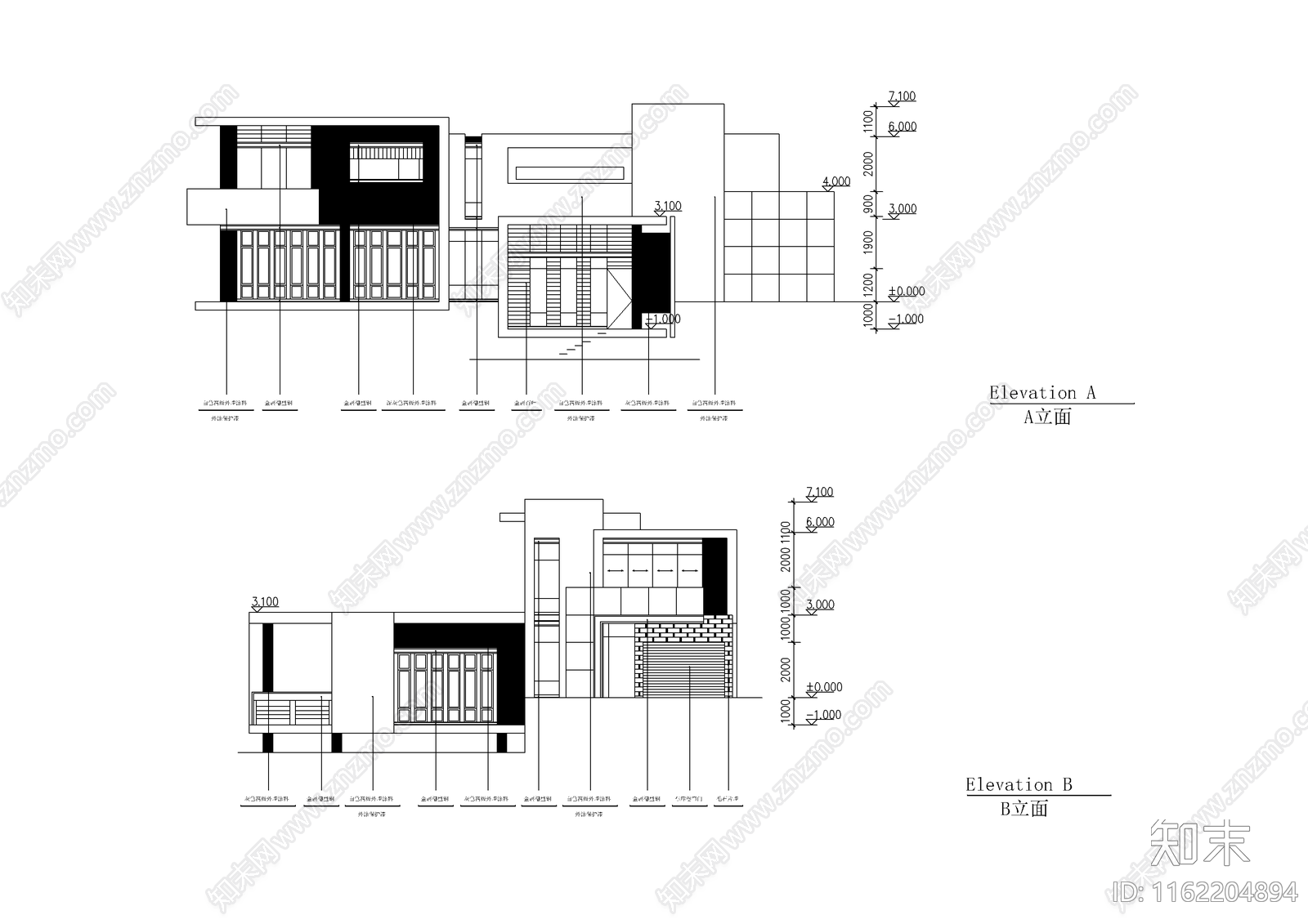 别墅结构建筑设计cad施工图下载【ID:1162204894】