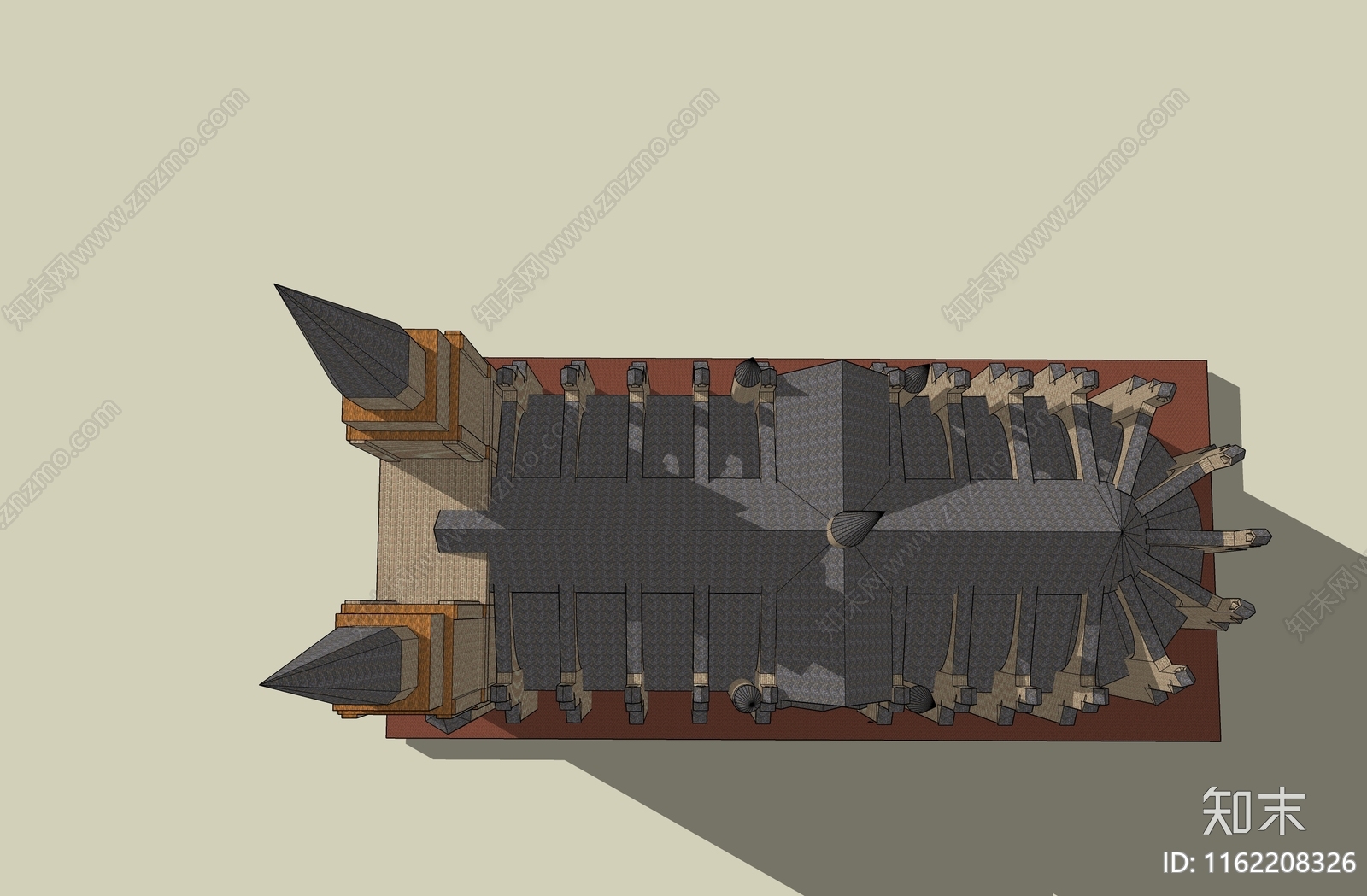11欧洲古建筑尖顶教堂cattedraleSU模型下载【ID:1162208326】