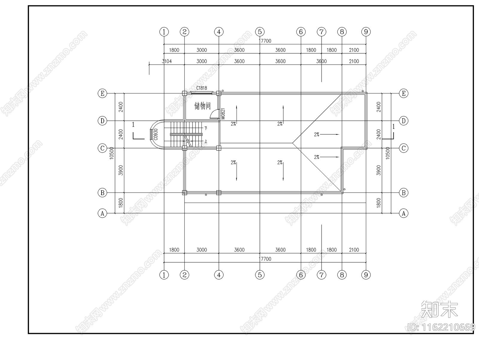 农村住宅别墅型cad施工图下载【ID:1162210669】