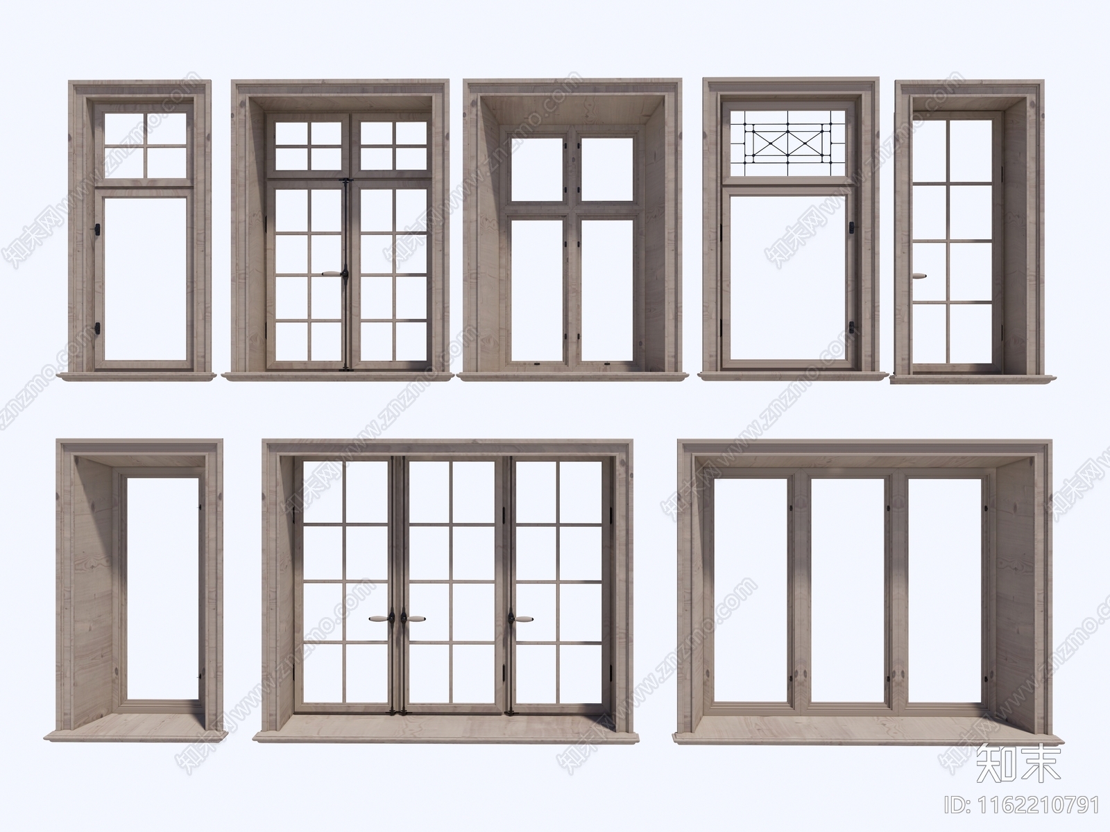 现代建筑门窗SU模型下载【ID:1162210791】