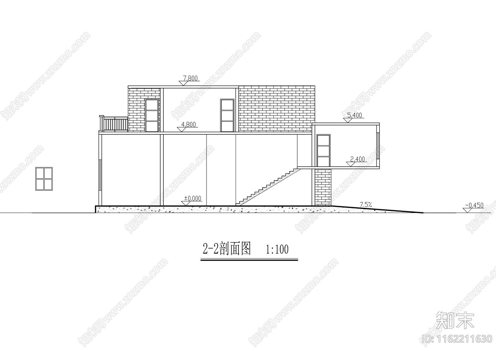 现代水体别墅cad施工图下载【ID:1162211630】