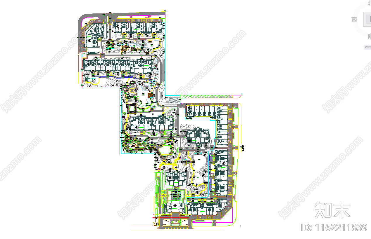 现代高档中式大区景观规划总平面施工图下载【ID:1162211839】