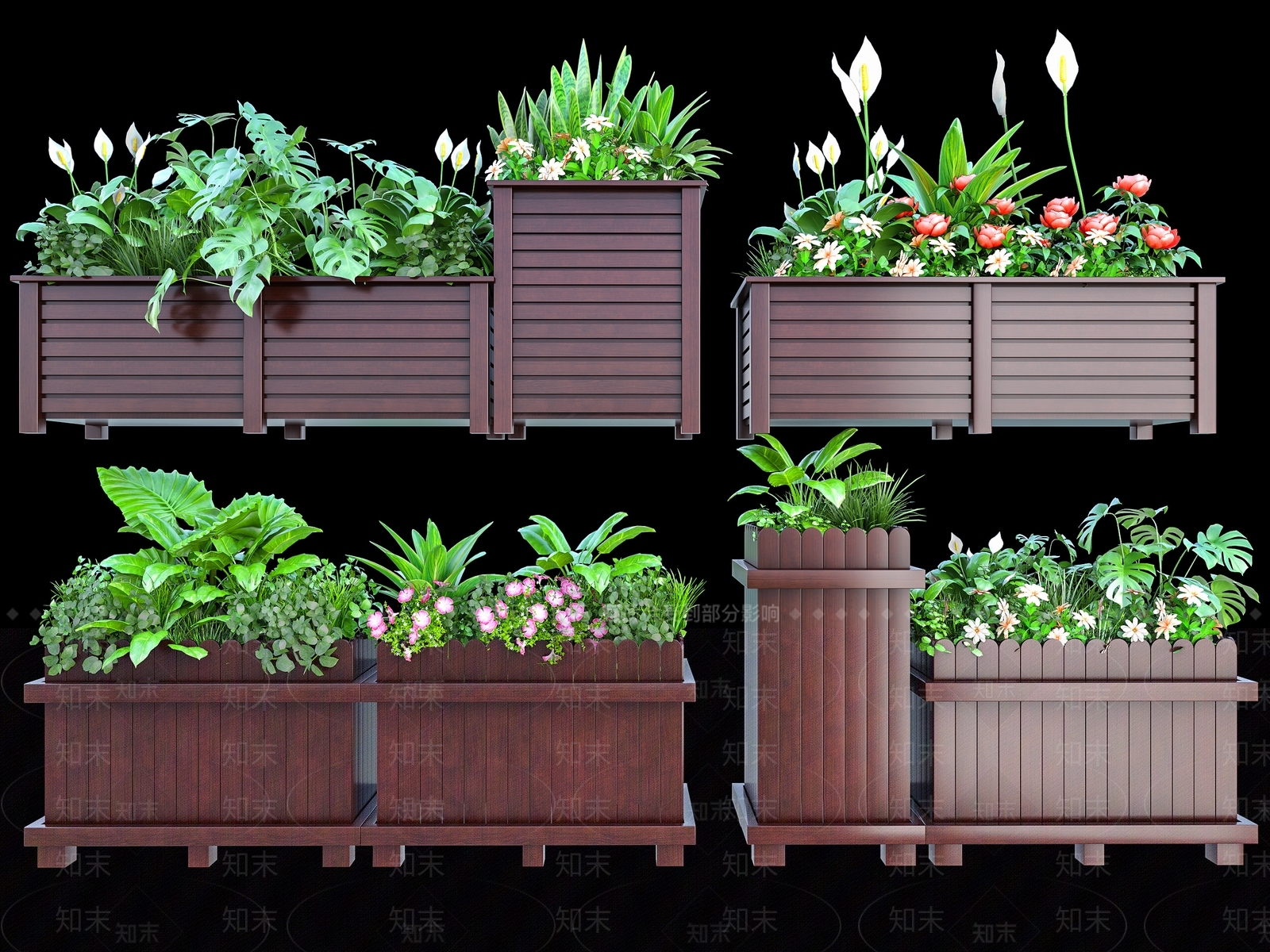 防腐木花箱SU模型下载【ID:1162213082】