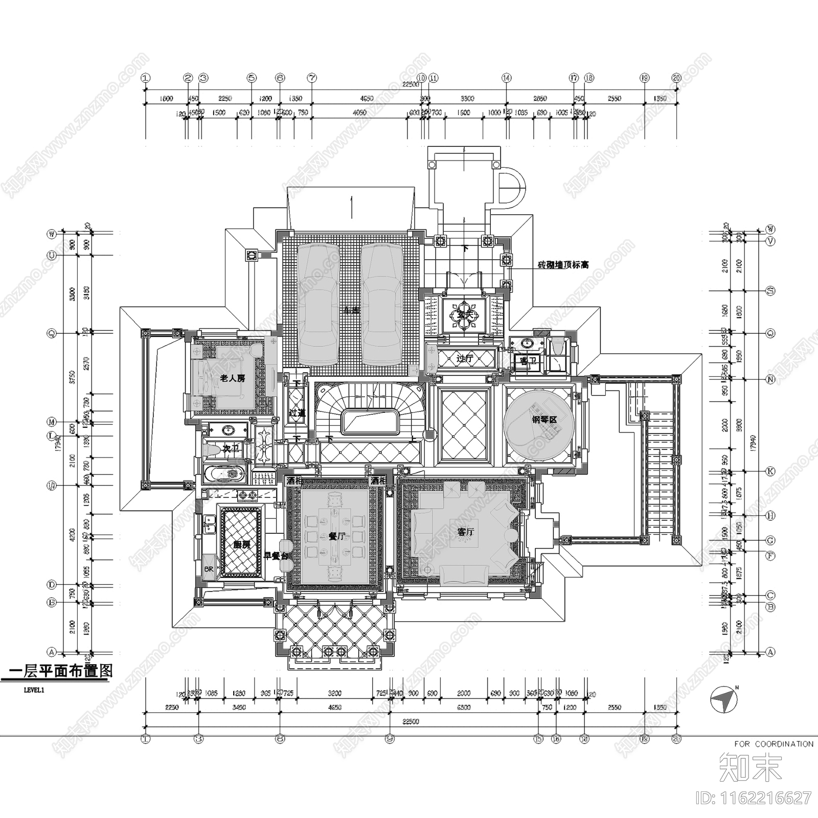 欧式青岛山水太和月光二层别墅室内家装cad施工图下载【ID:1162216627】