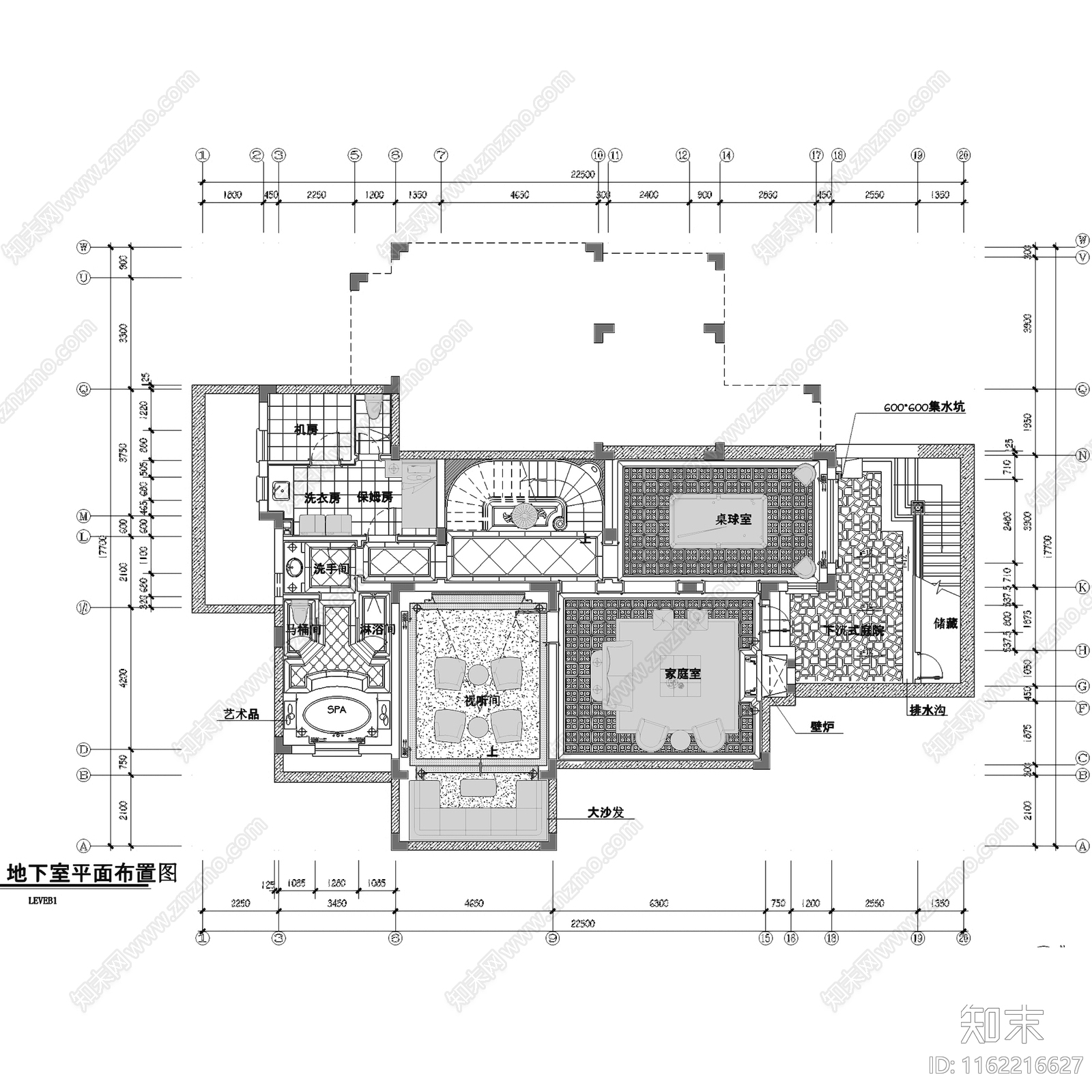 欧式青岛山水太和月光二层别墅室内家装cad施工图下载【ID:1162216627】