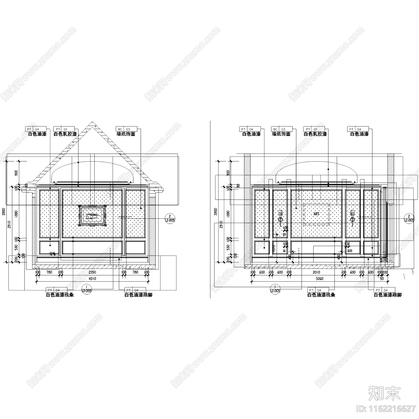 欧式青岛山水太和月光二层别墅室内家装cad施工图下载【ID:1162216627】