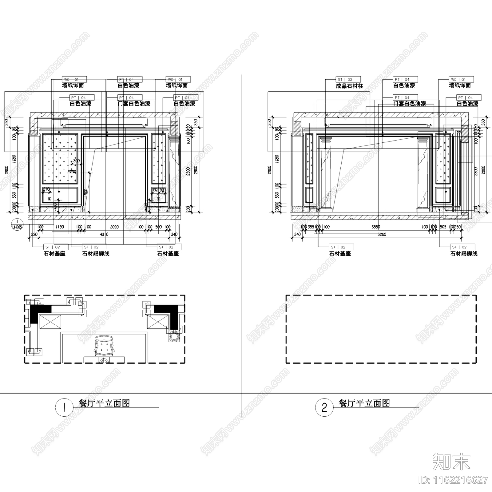 欧式青岛山水太和月光二层别墅室内家装cad施工图下载【ID:1162216627】