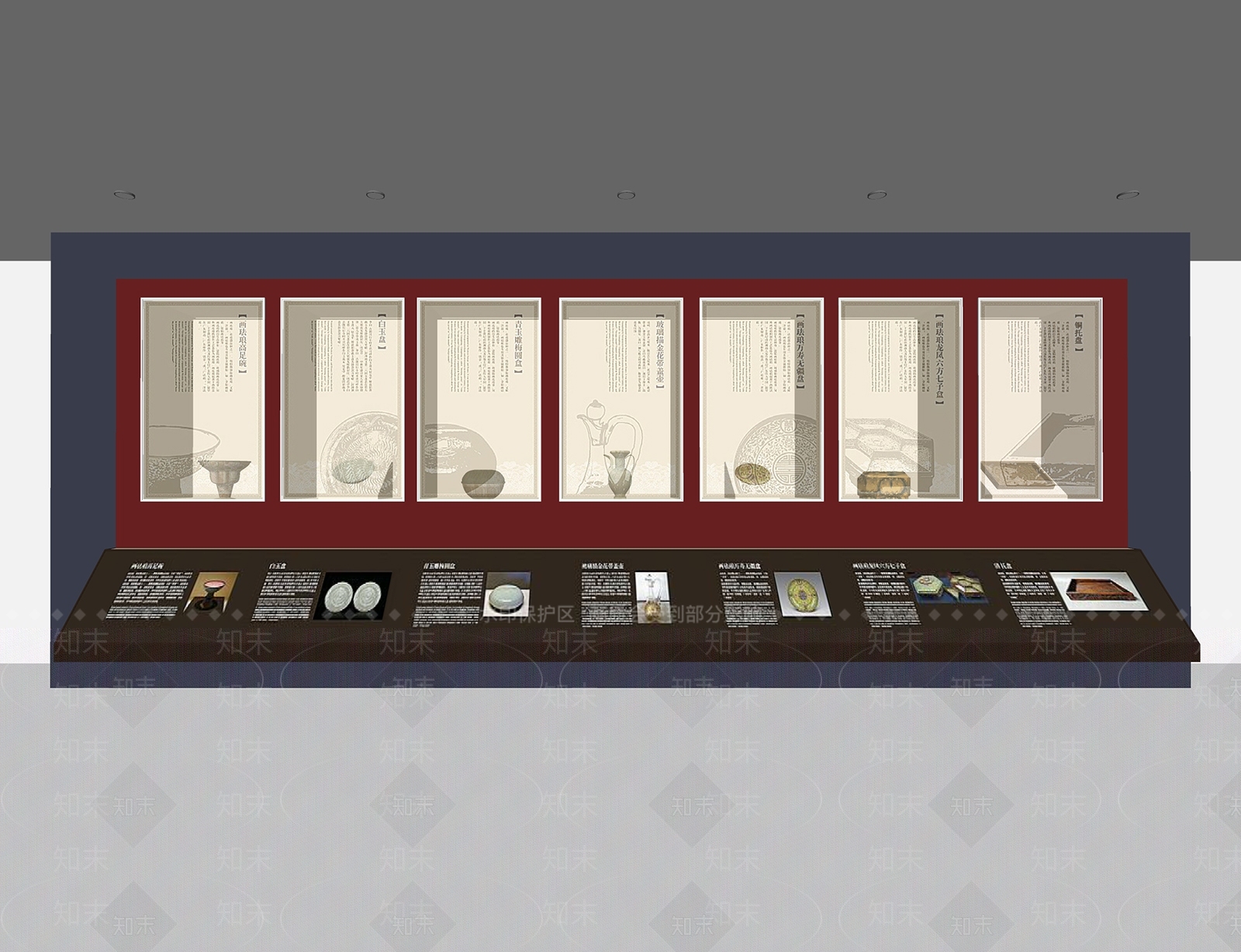 现代博物馆展柜SU模型下载【ID:1162216993】