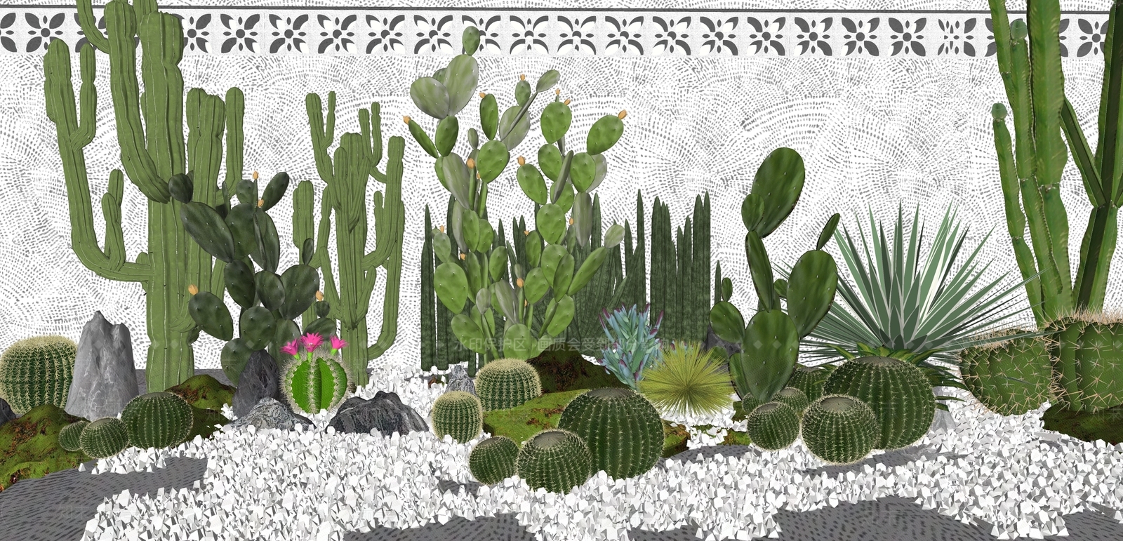 热带北欧风仙人掌合集SU模型下载【ID:1162218114】