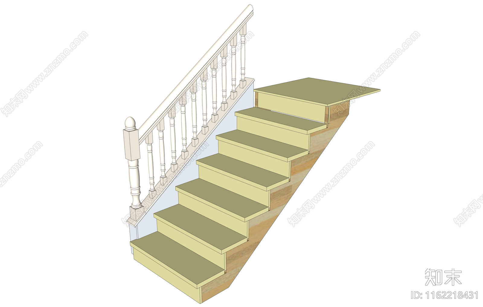 欧式扶手楼梯SU模型下载【ID:1162218431】