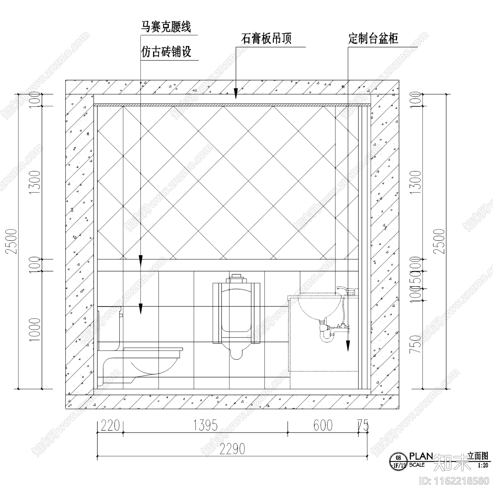 美式简约瑞景国际三层别墅室内家装cad施工图下载【ID:1162218580】