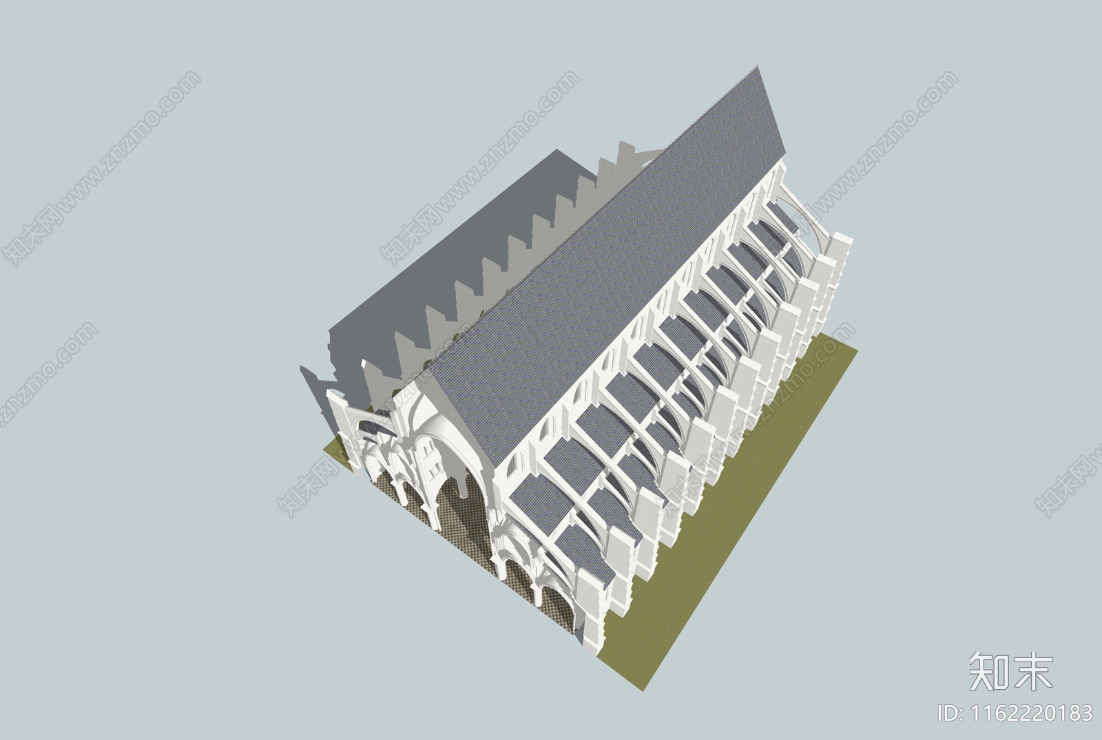 15欧洲古建筑哥特式教堂mkirkjaSU模型下载【ID:1162220183】