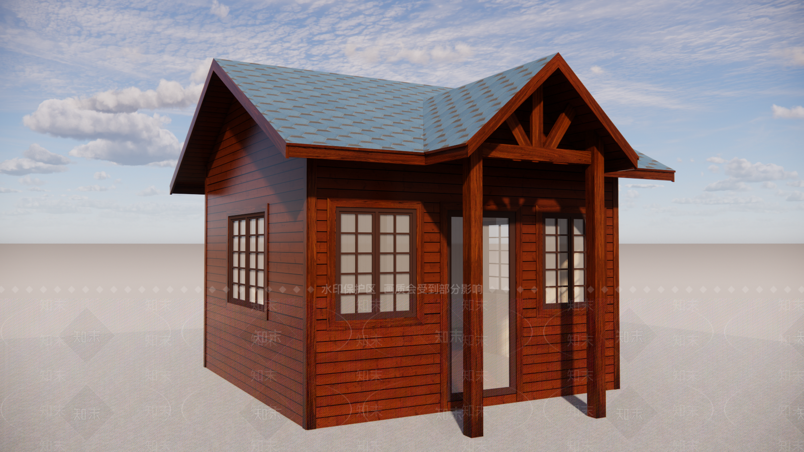 茶室木屋SU模型下载【ID:1162221458】