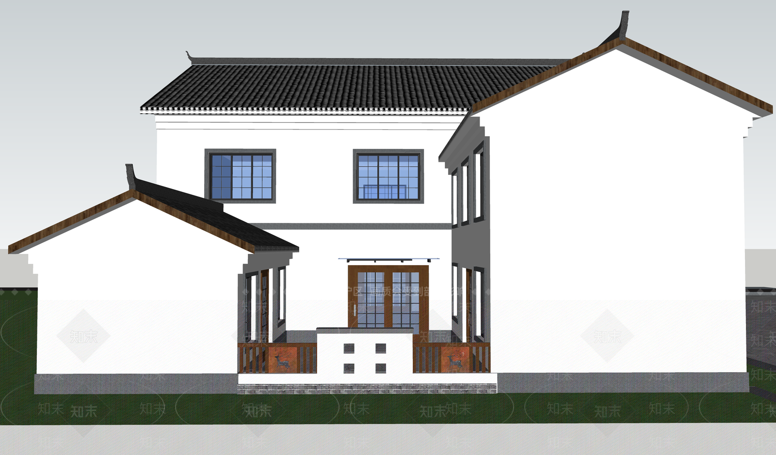 乡村农家小院别墅SU模型下载【ID:1162225762】