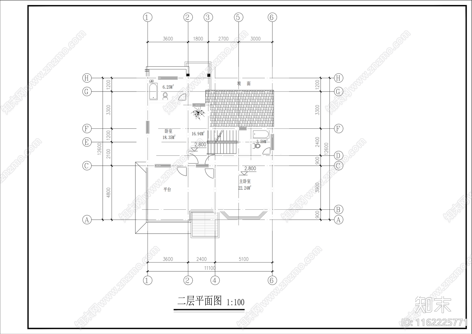 二层别cad施工图下载【ID:1162225771】