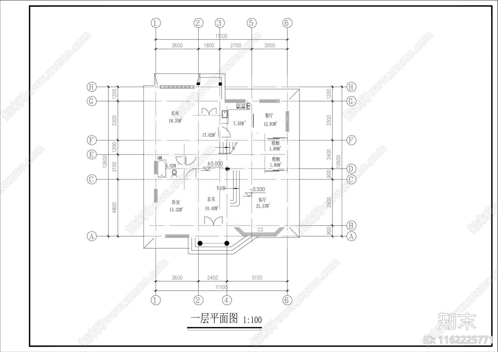 二层别cad施工图下载【ID:1162225771】