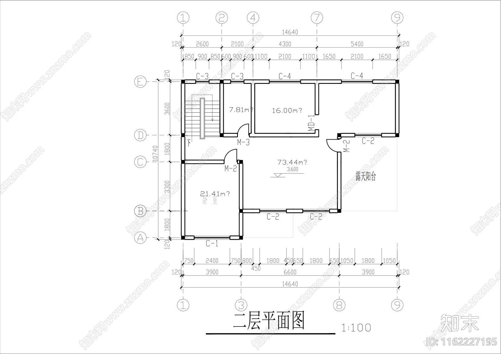 二层别cad施工图下载【ID:1162227195】