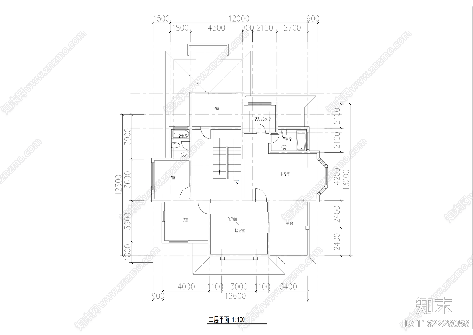 二层别cad施工图下载【ID:1162228058】