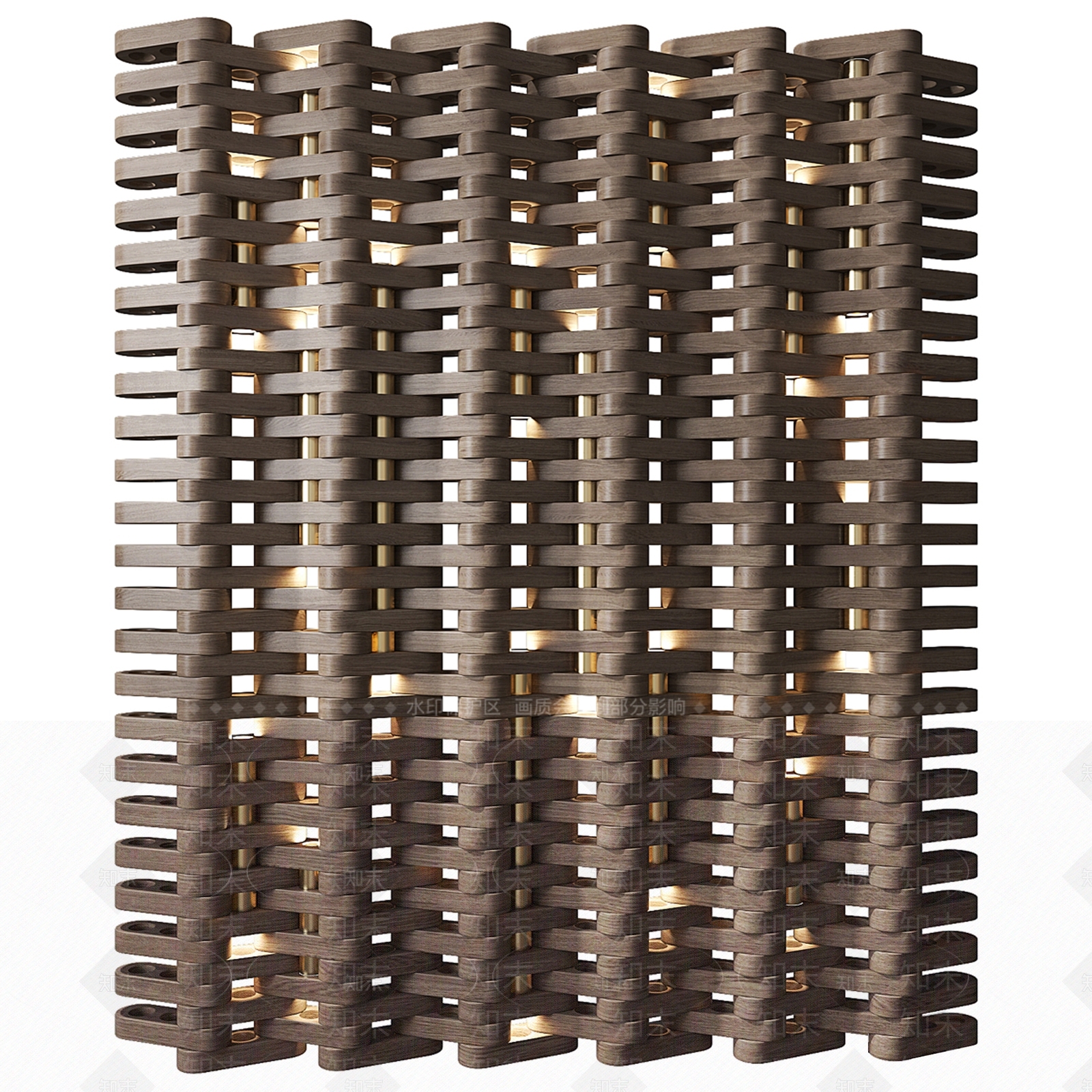 现代实木隔断墙立体隔断SU模型下载【ID:1162229618】