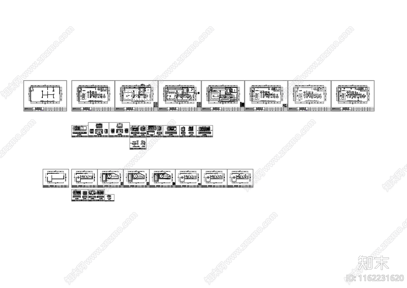 现代全屋定制展厅效果cad施工图下载【ID:1162231620】