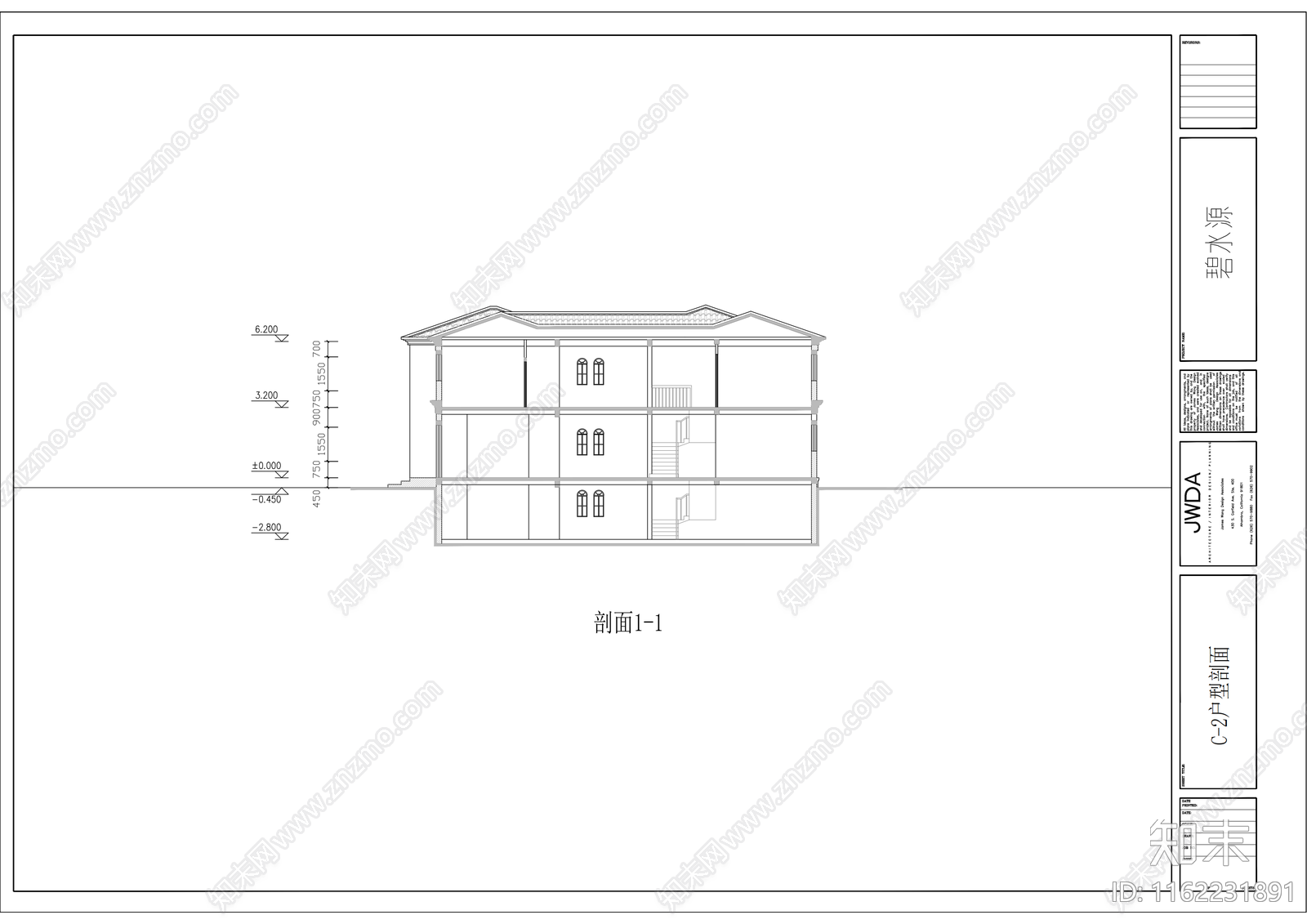 二层别cad施工图下载【ID:1162231891】