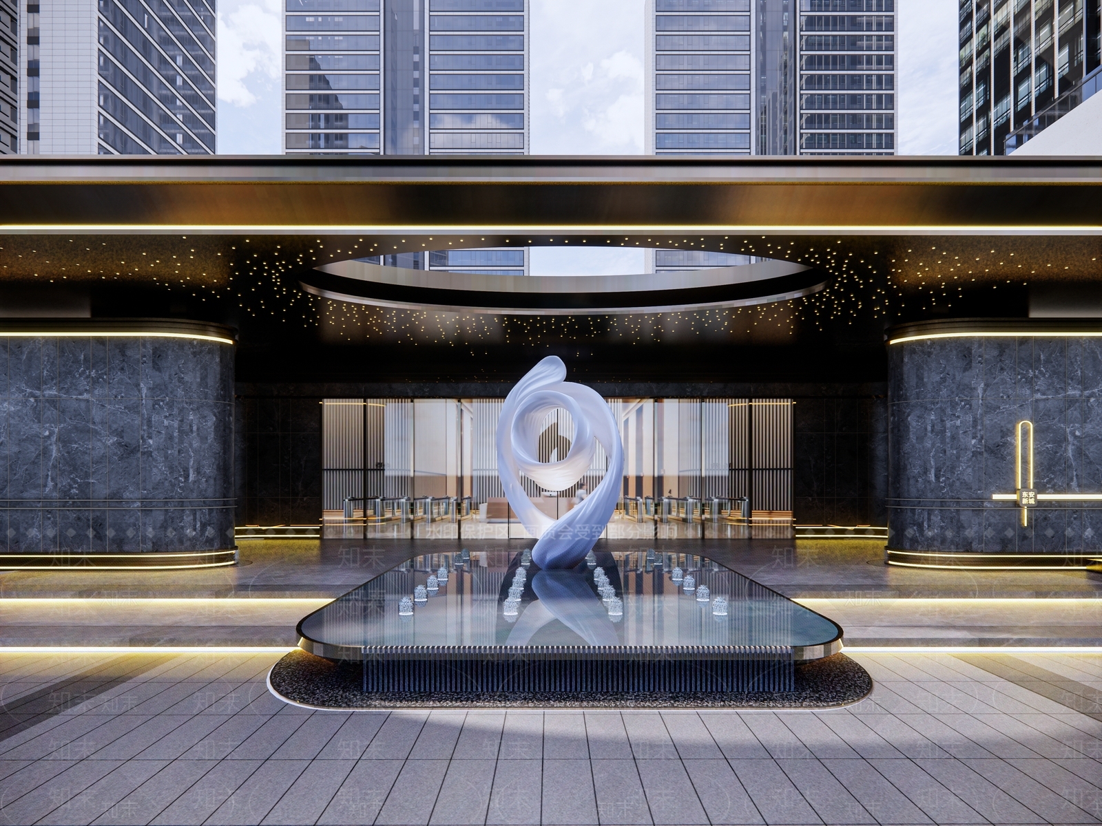 现代景观抽象艺术装置SU模型下载【ID:1162232999】