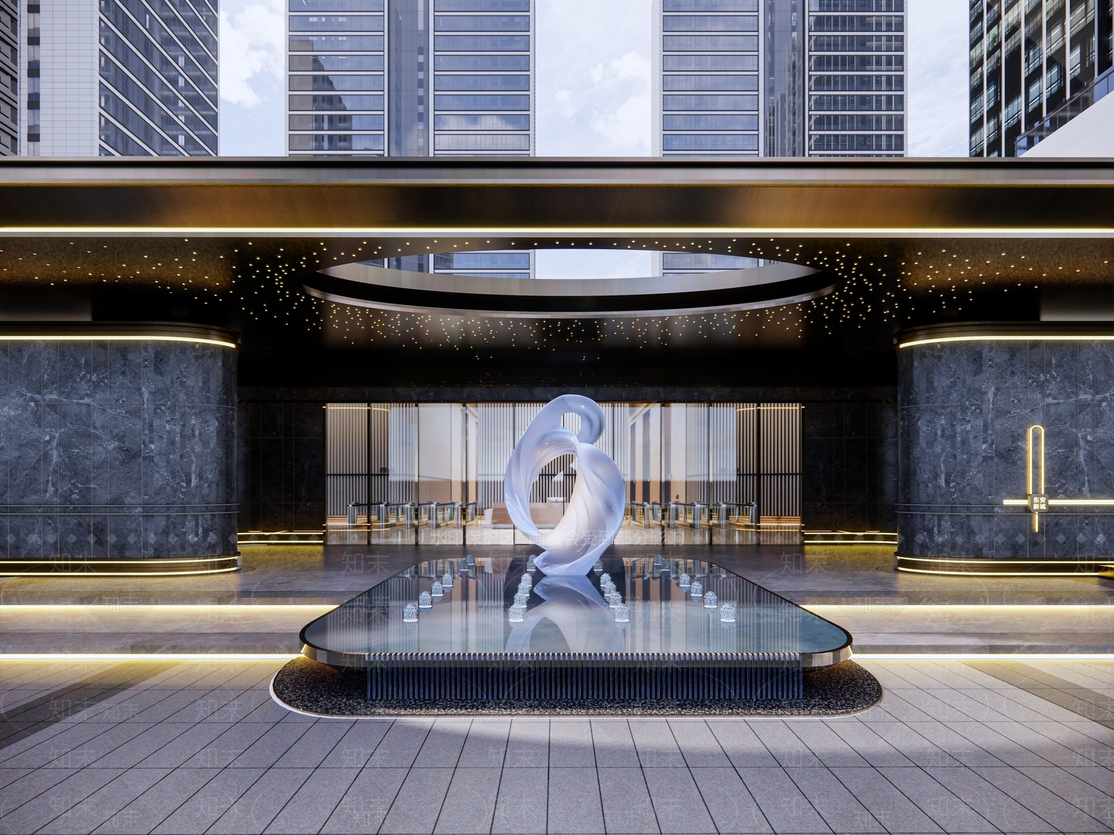 现代景观抽象艺术装置SU模型下载【ID:1162233236】