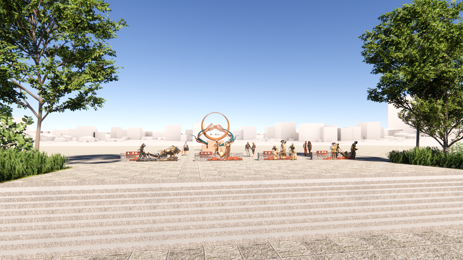 现代农耕雕塑小品SU模型下载【ID:1162239576】